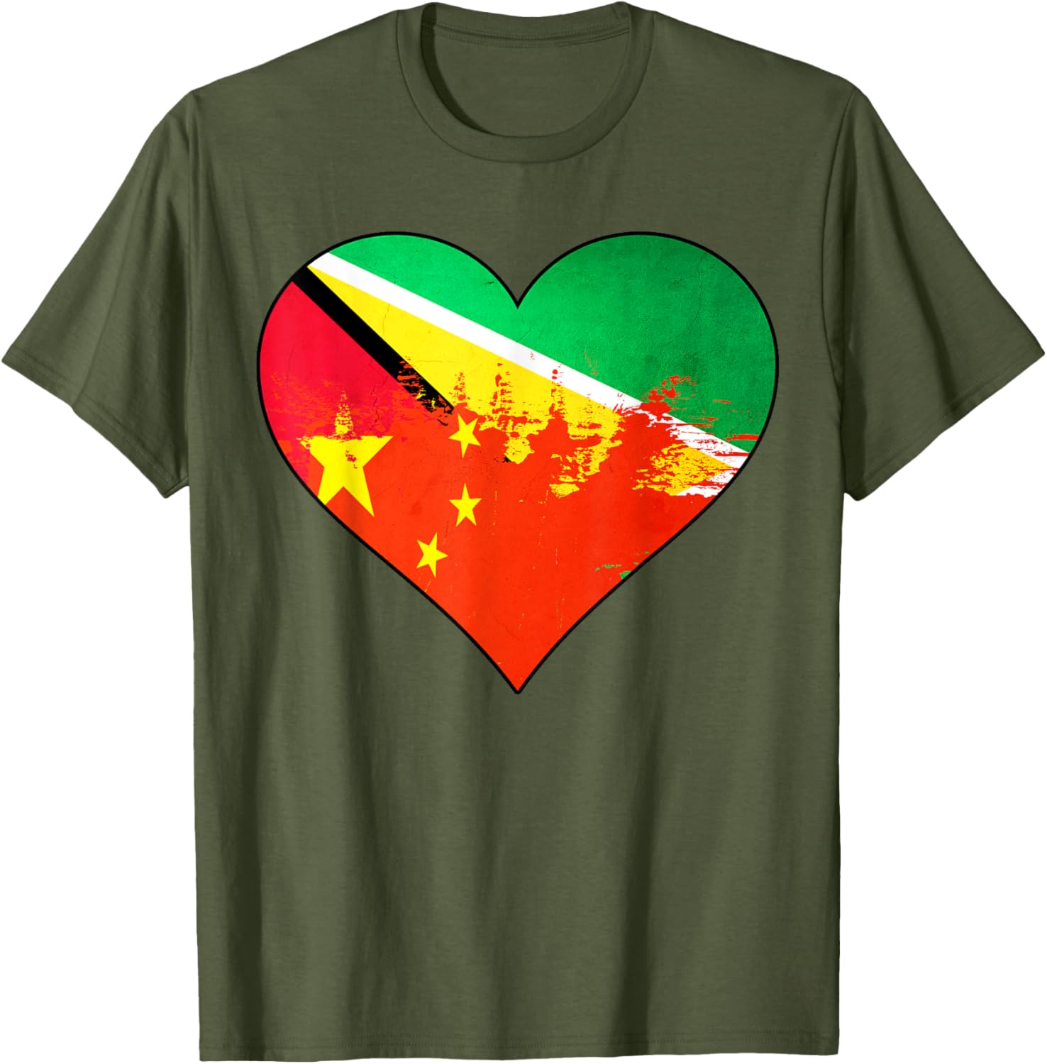 Guyanese and Chinese Heritage Flag T-Shirt for Cultural Pride and Style - 8