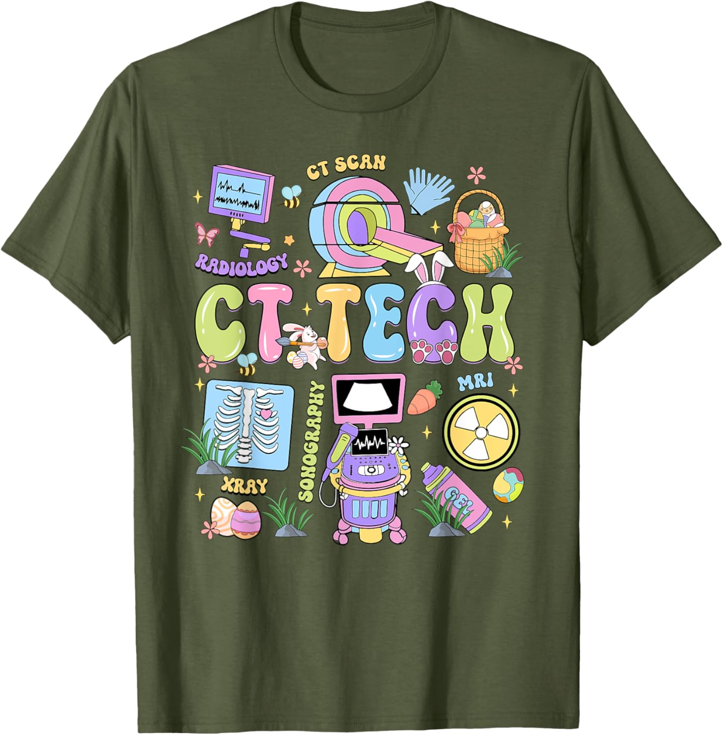 Happy Easter Day Hoppy CT Scan Tech T-Shirt for Radiology Professionals - 4