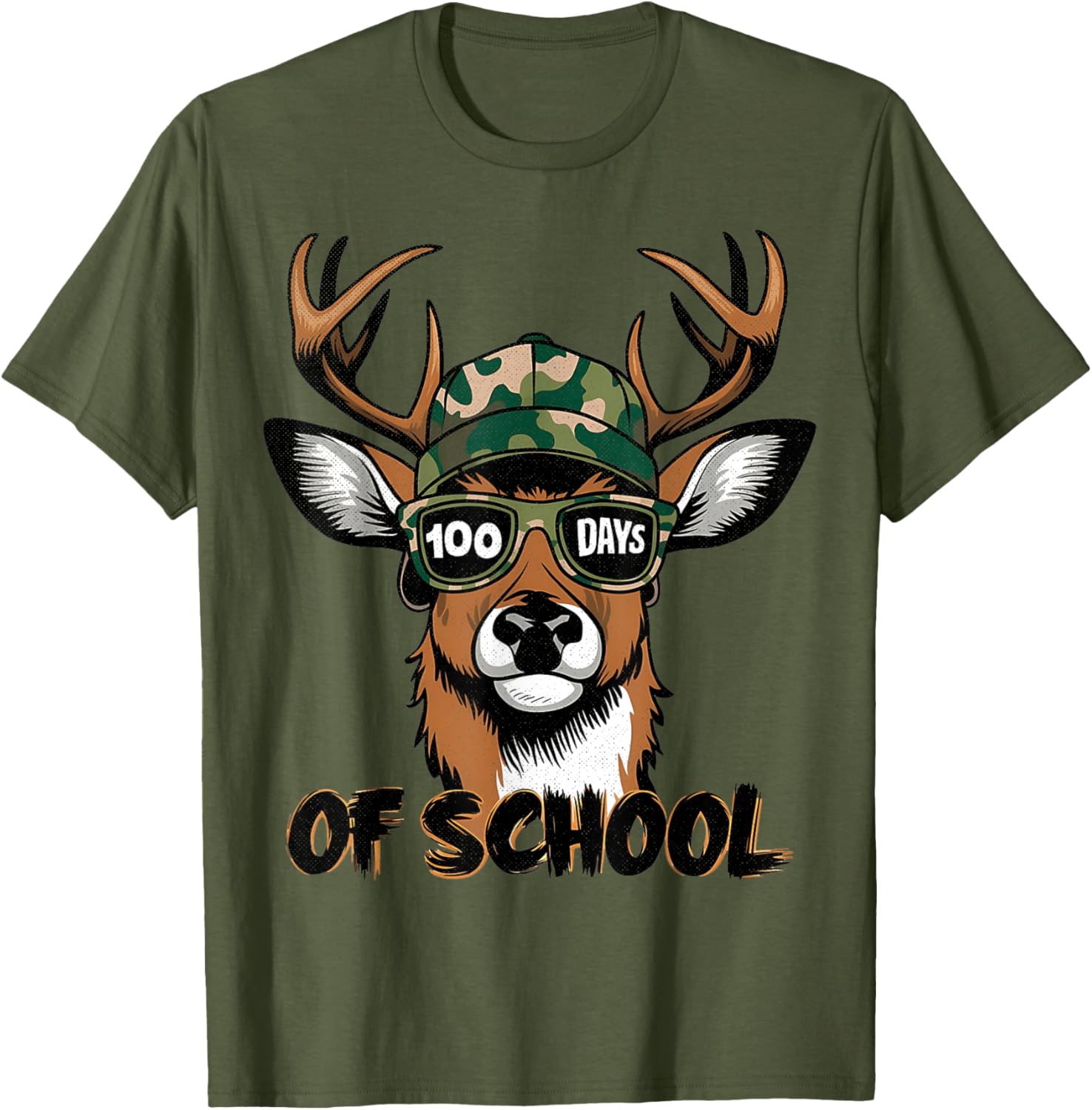 100 Days of School Deer Hunting T-Shirt for Kids Fun and Stylish - 5