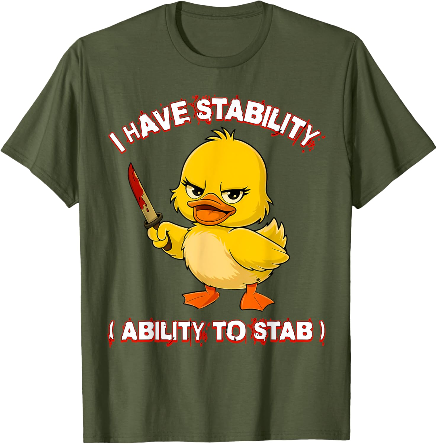 Funny Sarcastic Stability Ability Duck Meme T-Shirt for Unique Style - 23
