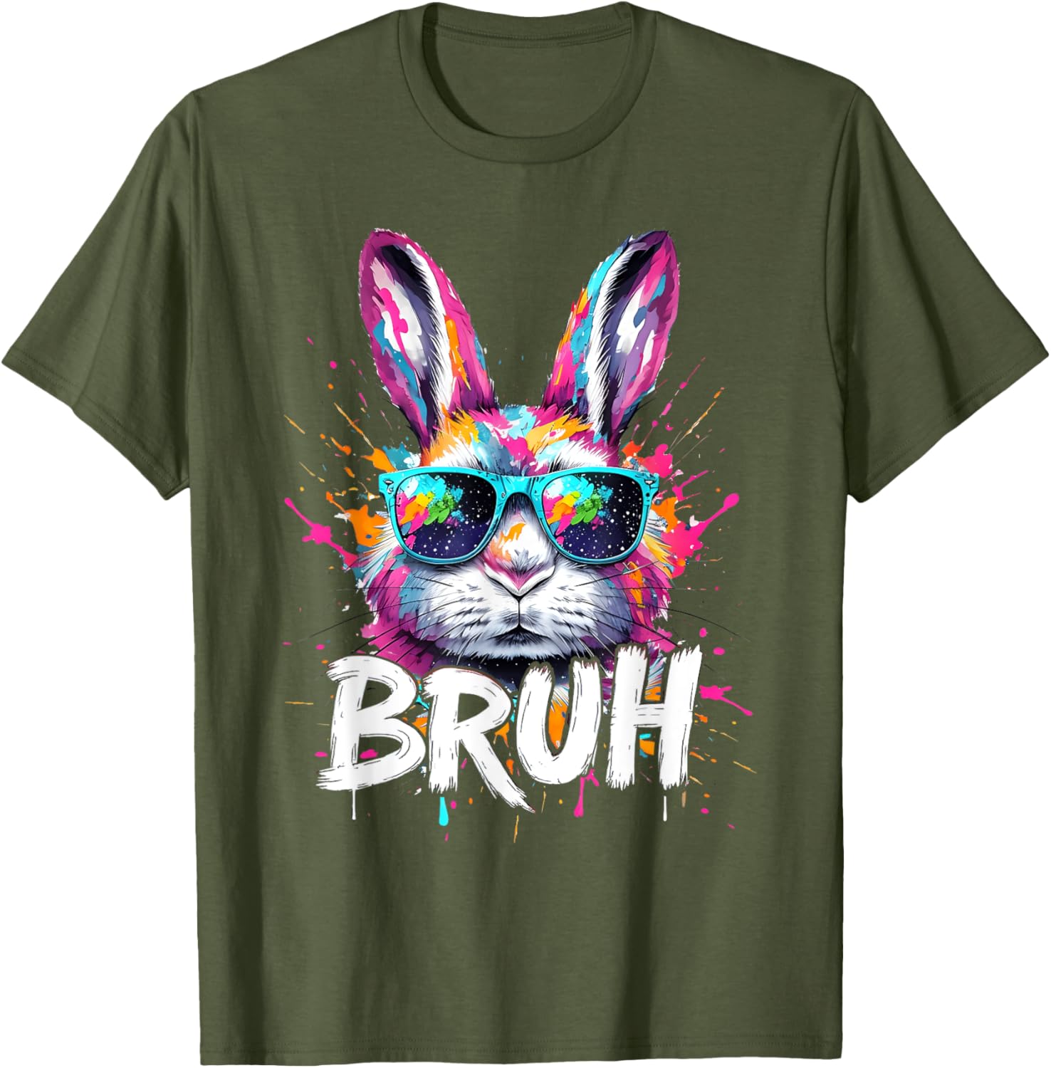 Funny Colorful Easter Bunny Eggs T-Shirt for Boys and Kids - 1