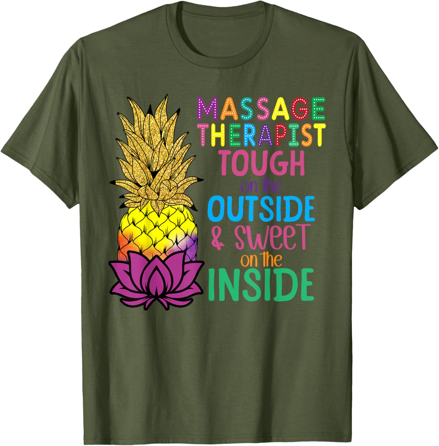 Pineapple Massage T-Shirt for Licensed Therapists - Fun & Stylish Wear - 2