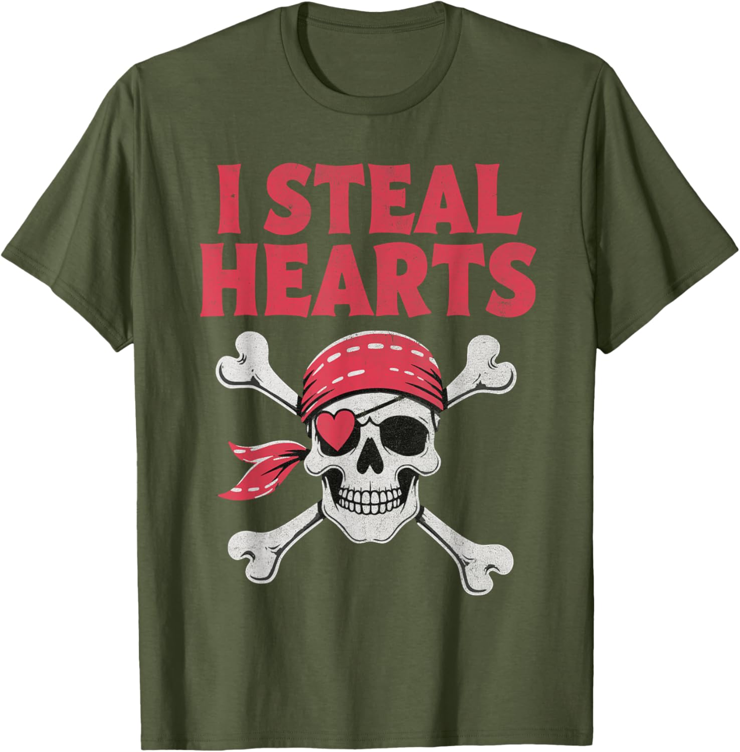 I Steal Hearts Pirate Skull T-Shirt for Kids - Perfect Valentine's Gift - 18