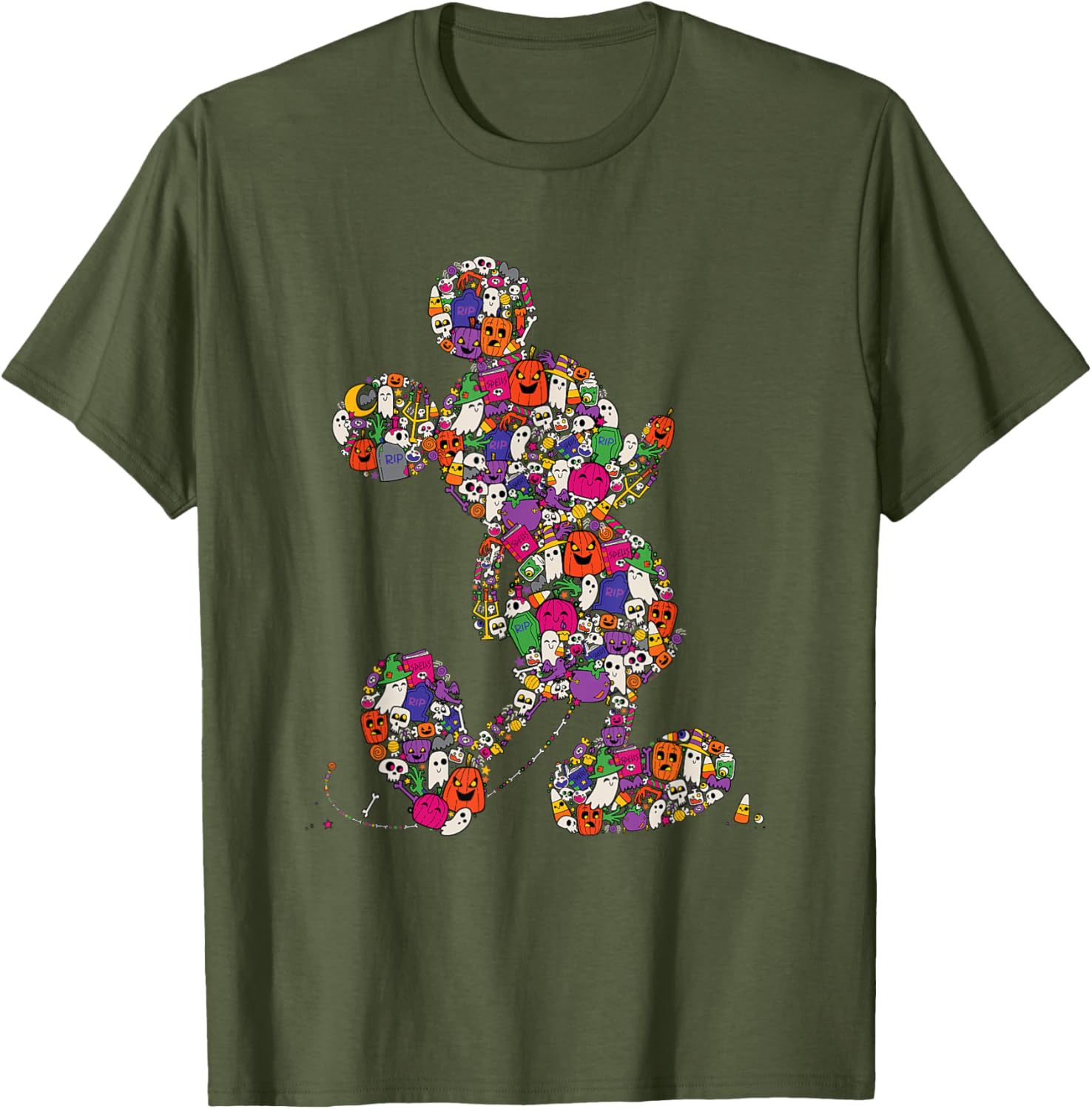 Cute Mickey Mouse Halloween T-Shirt Spooky Silhouette for Kids and Adults - 19