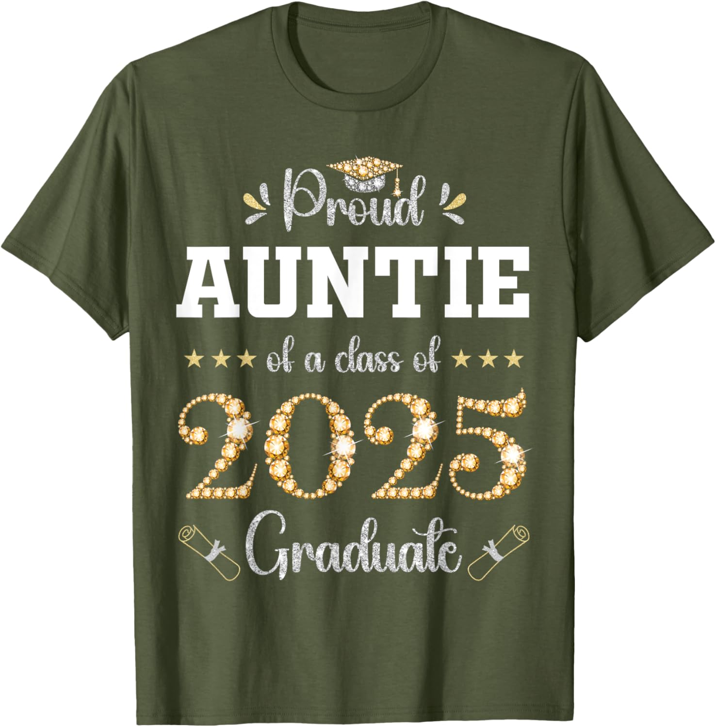 Proud Auntie of 2025 Graduate Graduation T-Shirt for Celebrating Achievements - 2