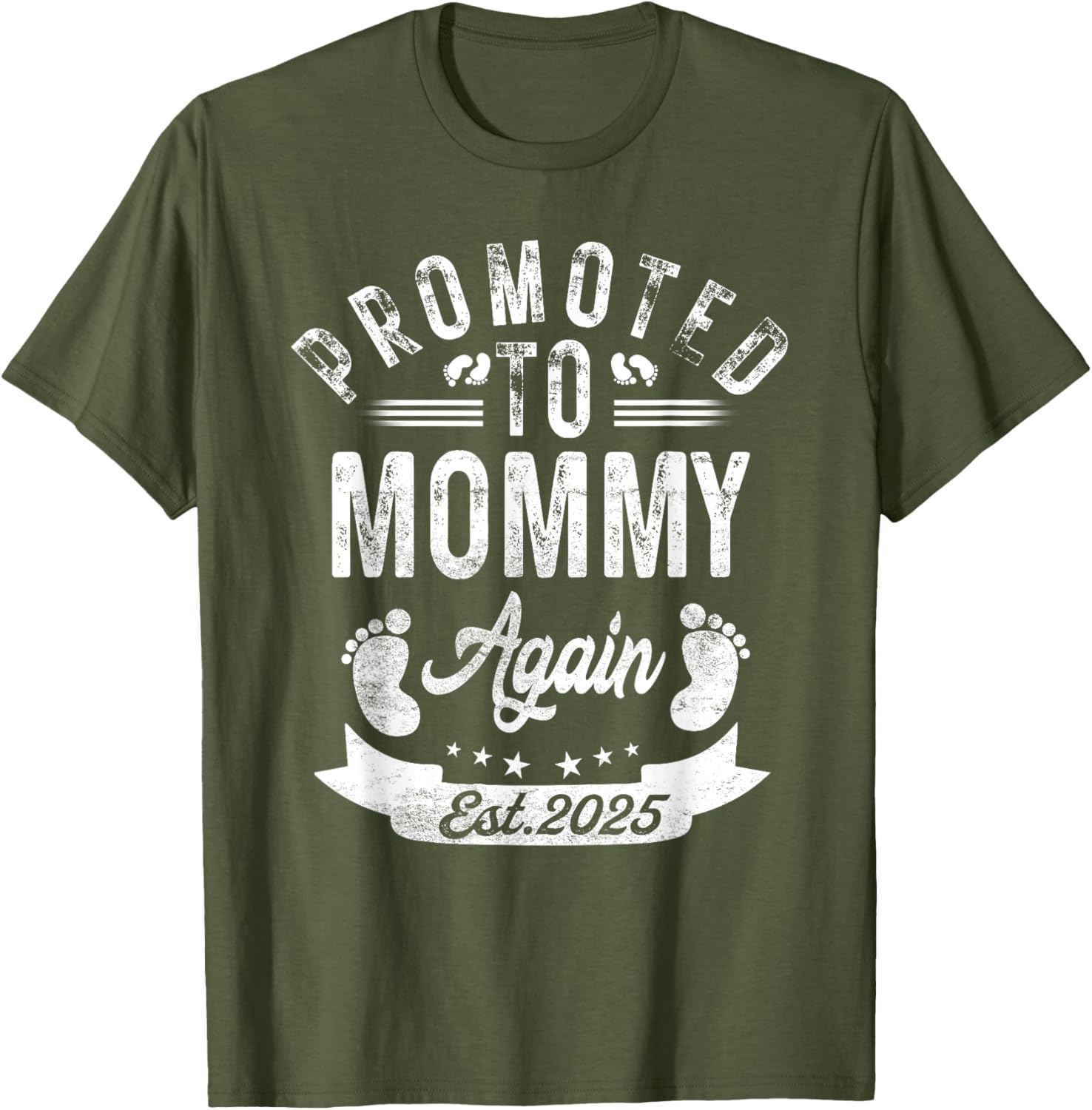 Promoted To Mommy Again EST 2025 Cute Pregnancy Announcement T-Shirt - 15