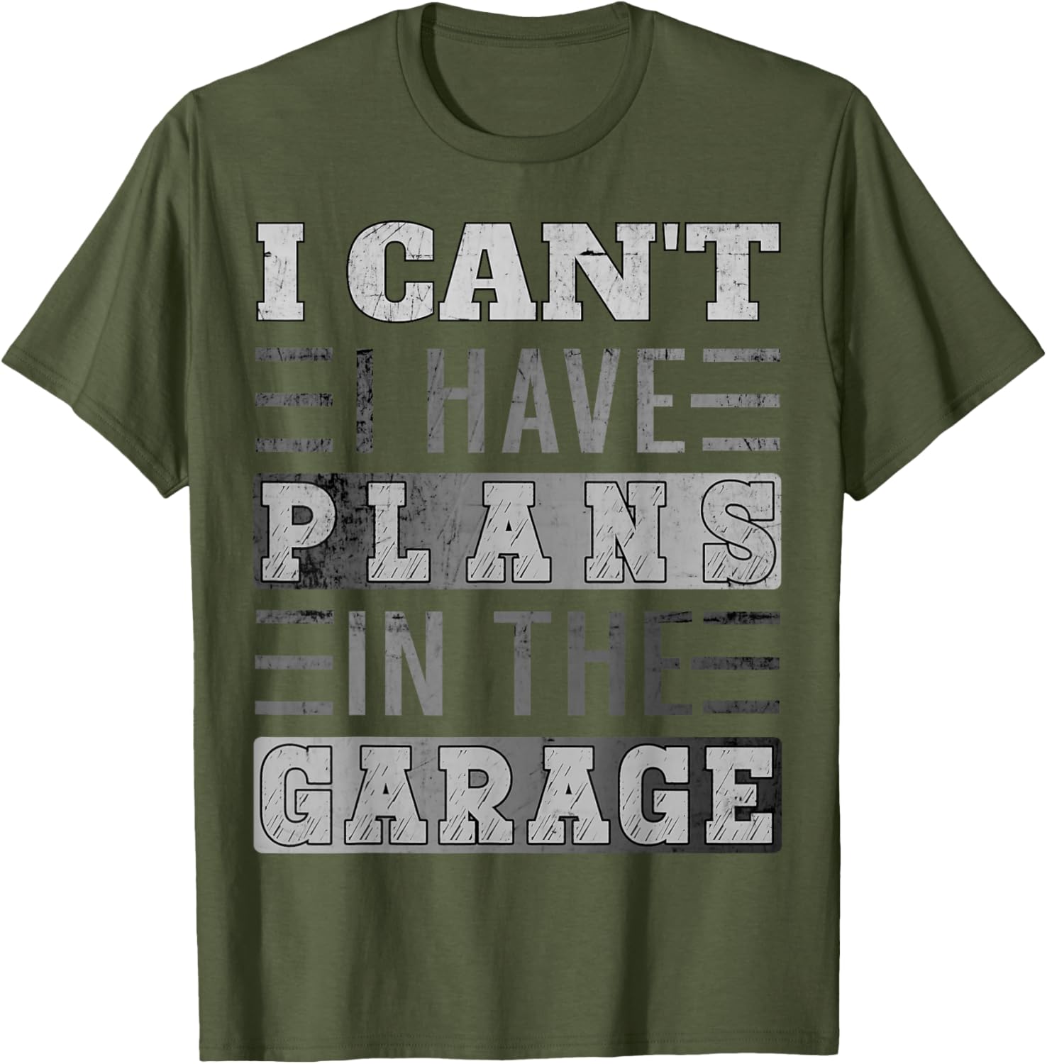 Funny Retro Car Mechanic T-Shirt I Can't I Have Plans In The Garage - 16