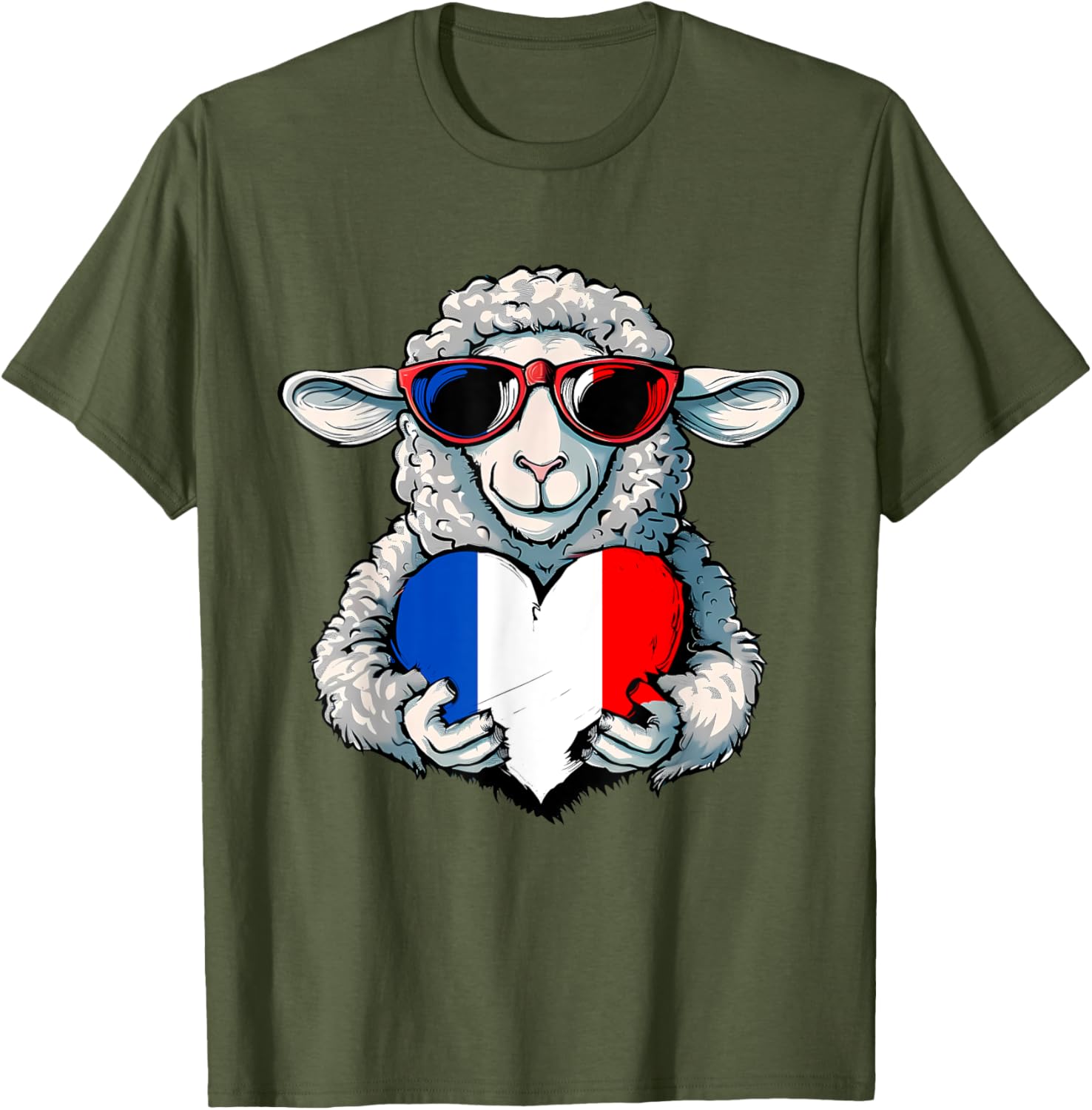 French Pride T-Shirt with France Flag and Sheep Design for Stylish Wear - 7