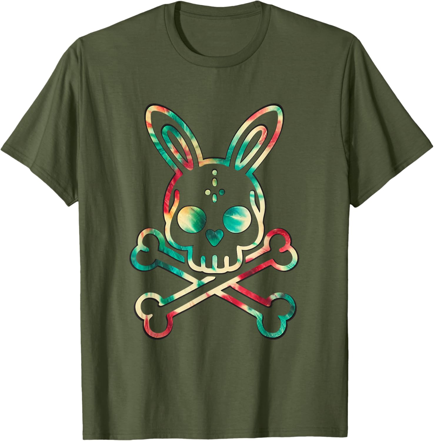 Tie Dye Bunny Skull Rabbit Skeleton Men’s T-Shirt for Unique Style - 10