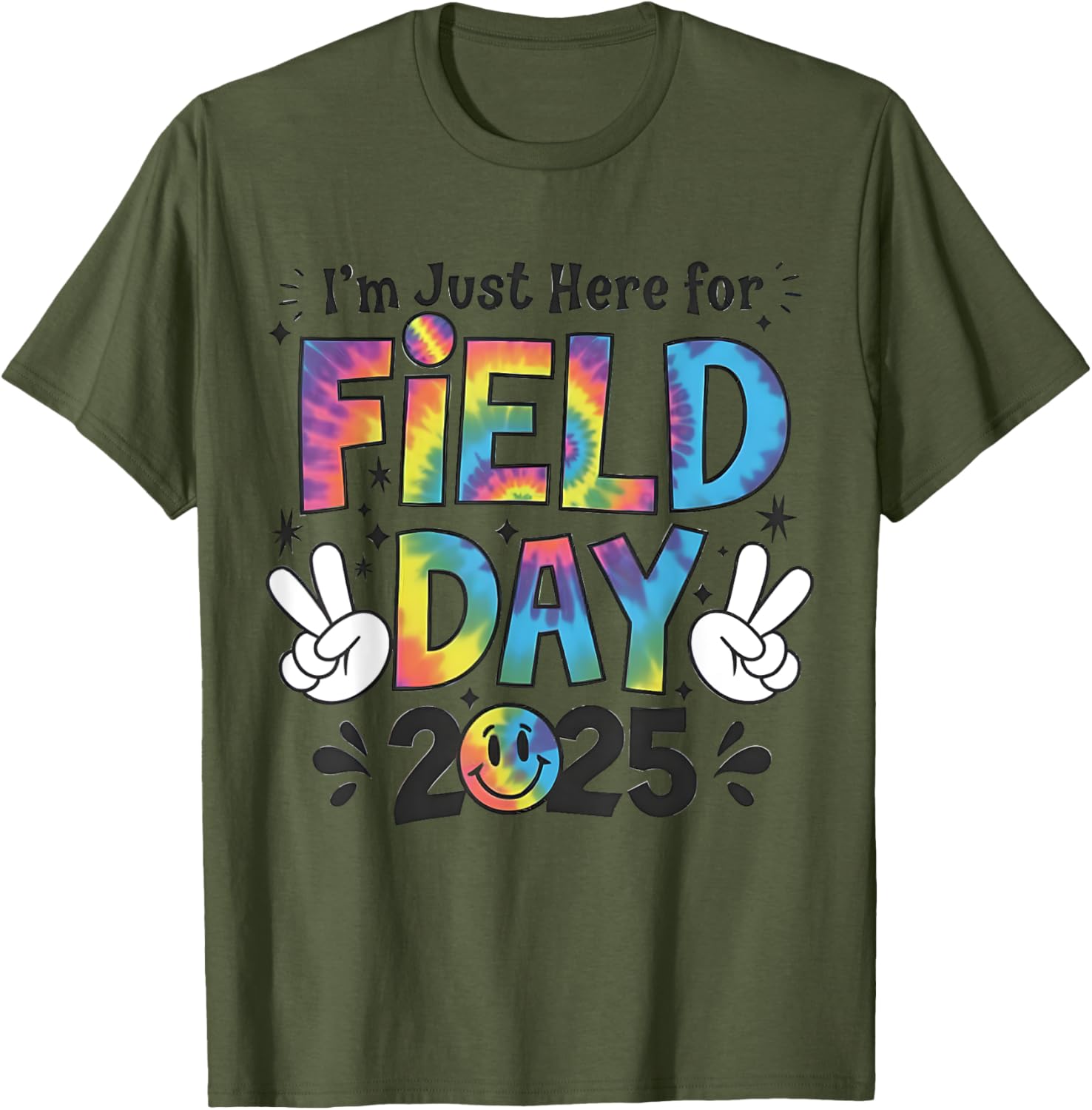 Tie Dye Field Day 2025 Peace Sign T-Shirt for Kids and Teachers - 17