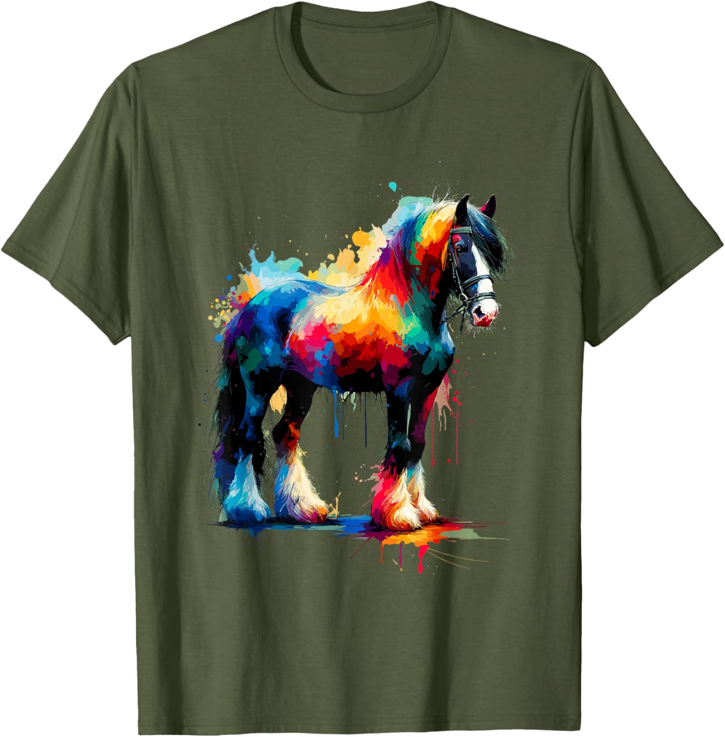 Splash Art Gypsy Vanner Horse T-Shirt for Equestrian Lovers - 21