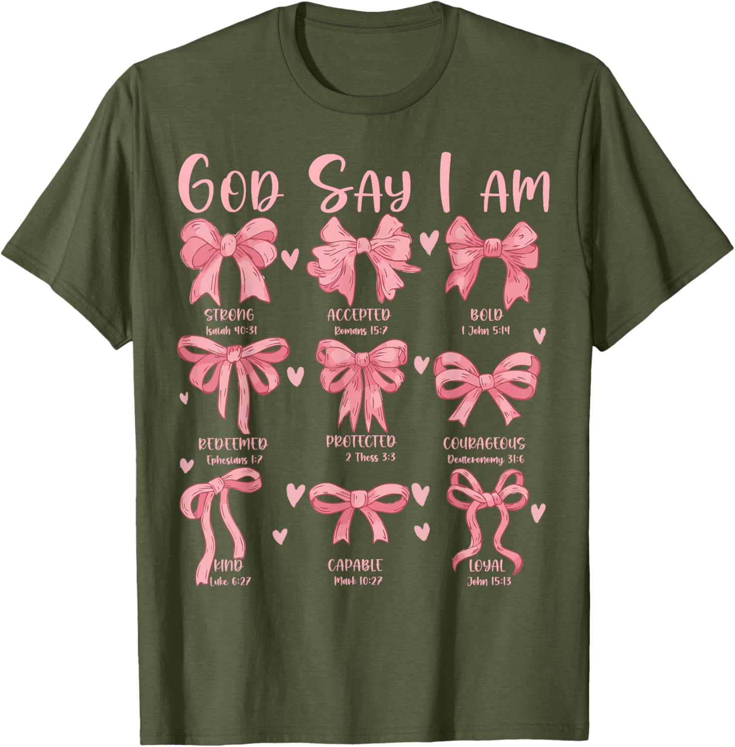 Cute Coquette Bow Christian Girls T-Shirt with Jesus for Church Wear - 15