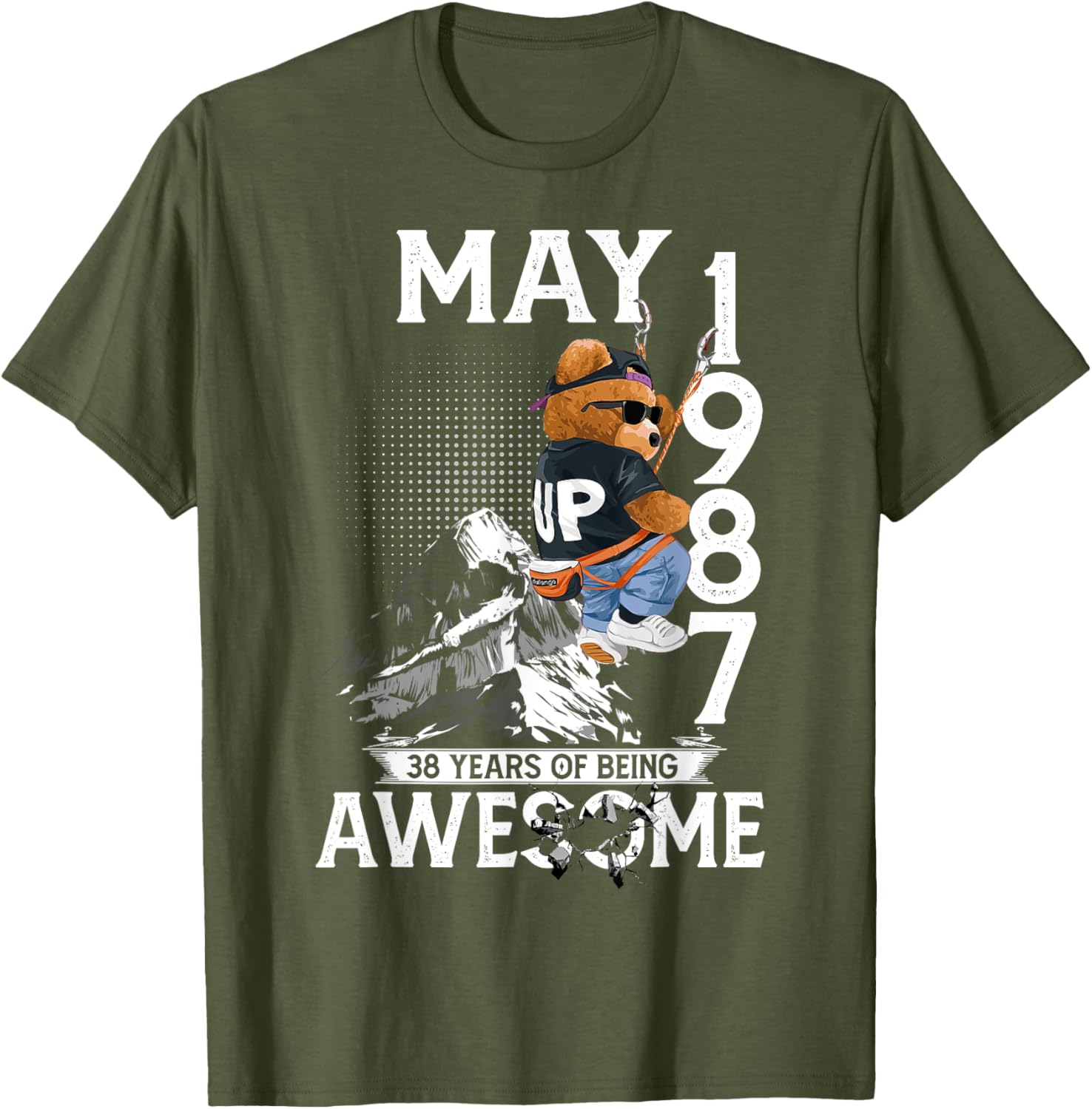 38th Birthday Bear Legends May 1987 T-Shirt for Men Casual Wear - 2