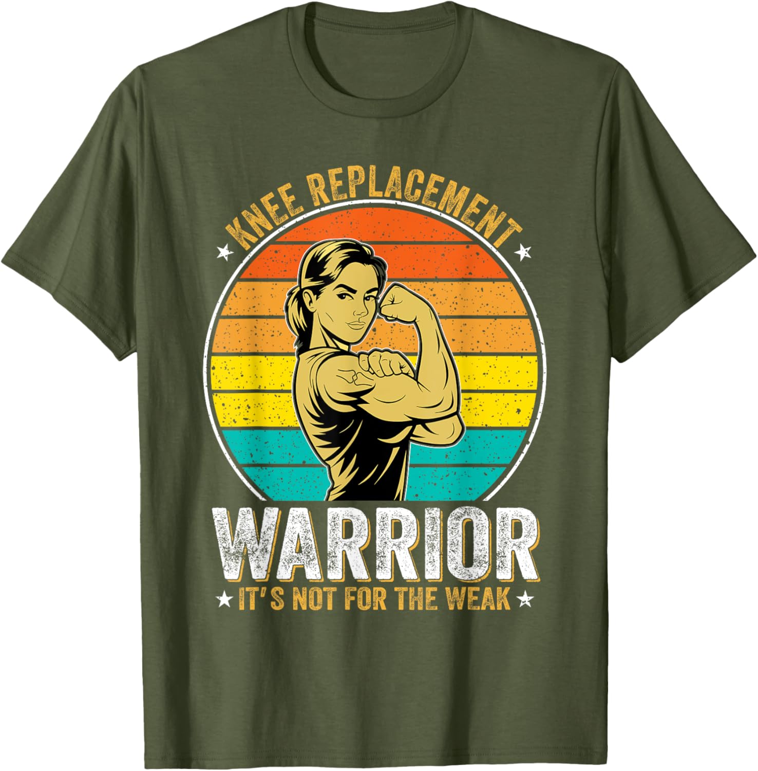 Knee Replacement Warrior Strong Women T-Shirt Empowering Apparel - 12