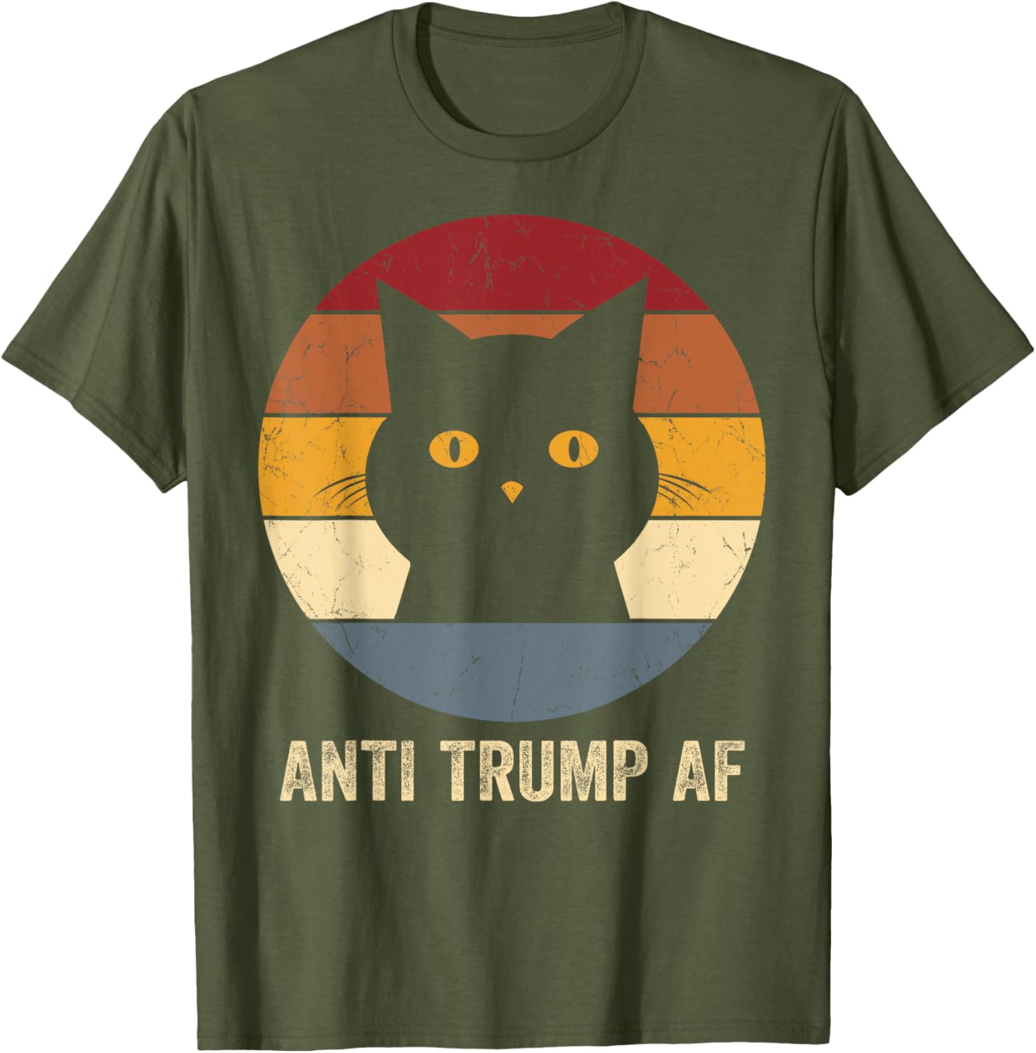 Funny Retro Anti Trump Cat T-Shirt for Cat Lovers and Activists - 1
