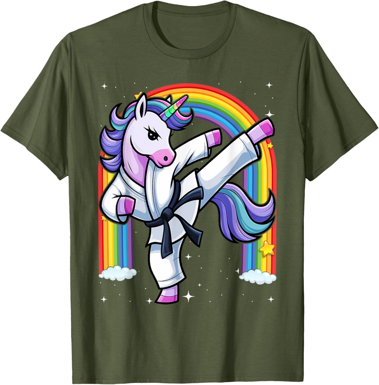 Funny Unicorn Karate Girl Taekwondo T-Shirt for Martial Arts Fans - 2