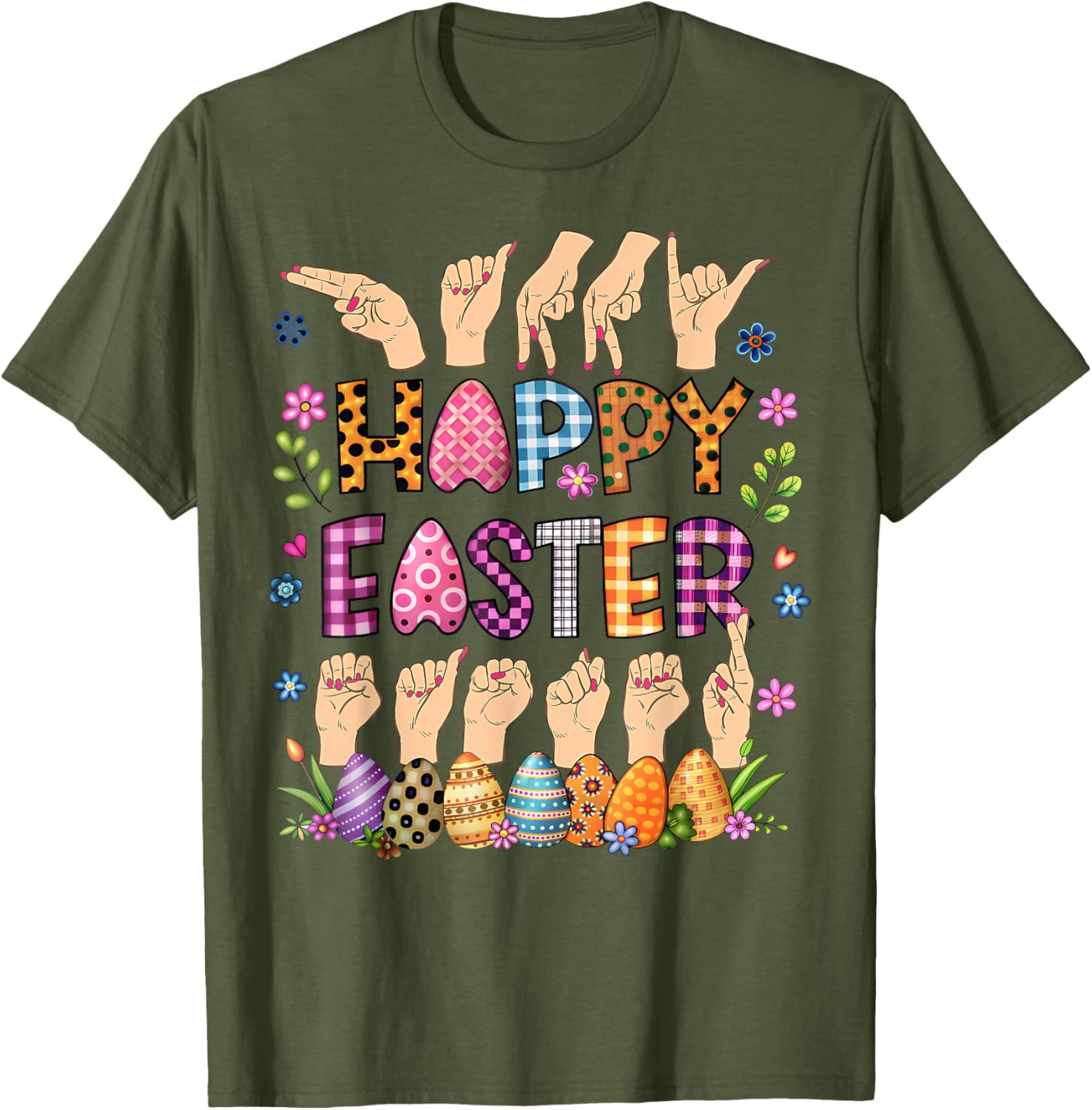 Happy Easter Eggs ASL Teacher T-Shirt for Fun Celebrations - 7