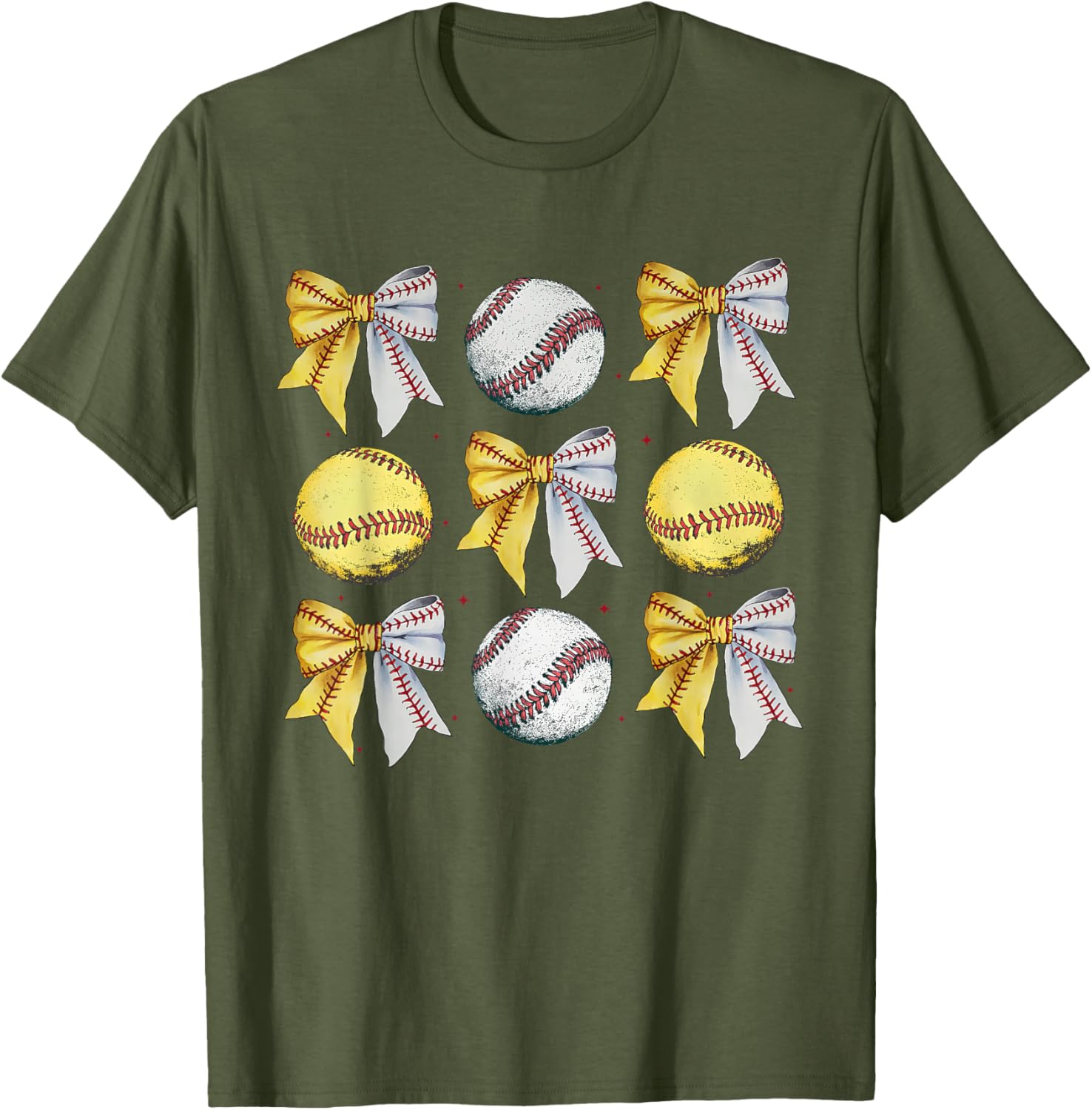 Coquette Bow Baseball Softball Game Day Mom T-Shirt for Women - 28
