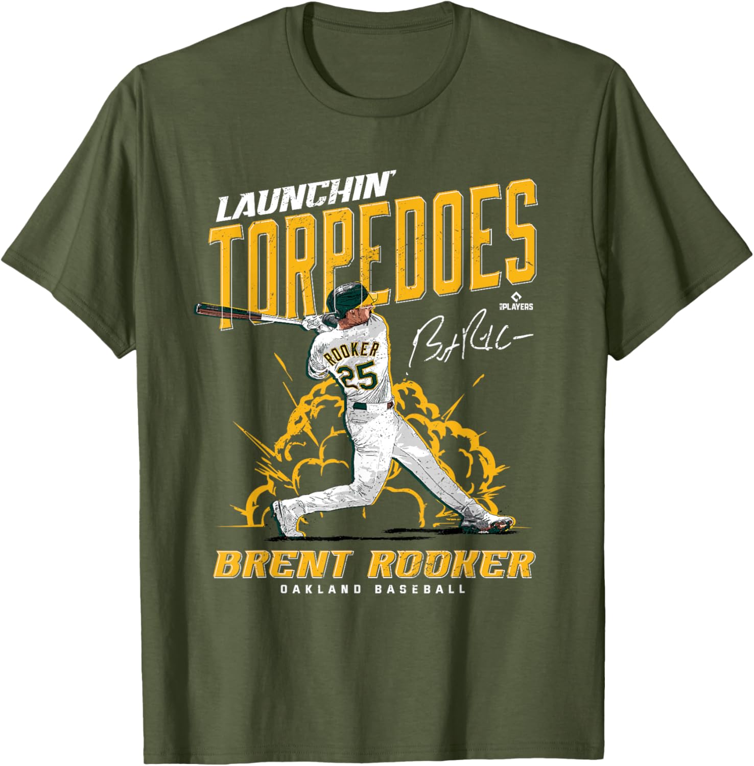 Brent Rooker Launchin' Torpedoes Oakland Baseball T-Shirt for Fans - 6