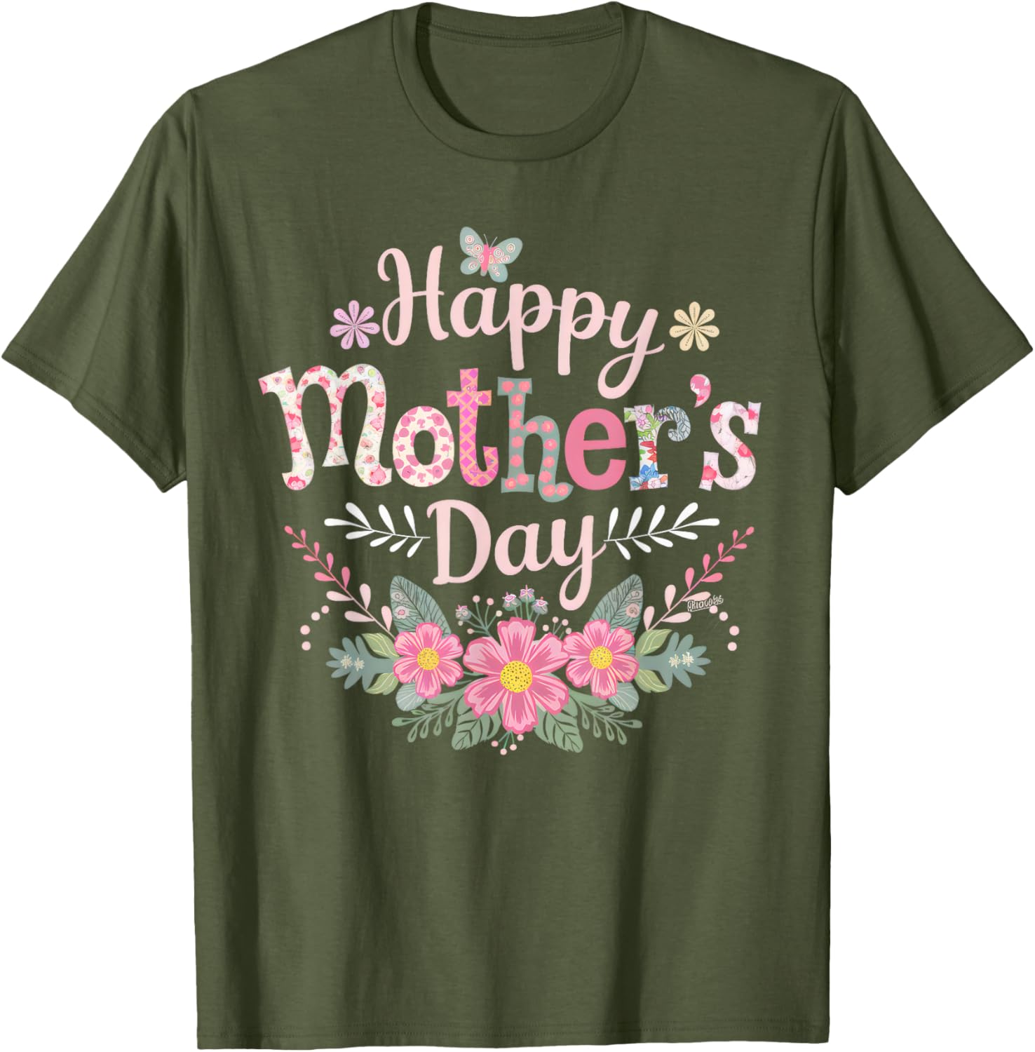 Cute Floral Happy Mother's Day T-Shirt for Moms and Grandmas 2025 - 14