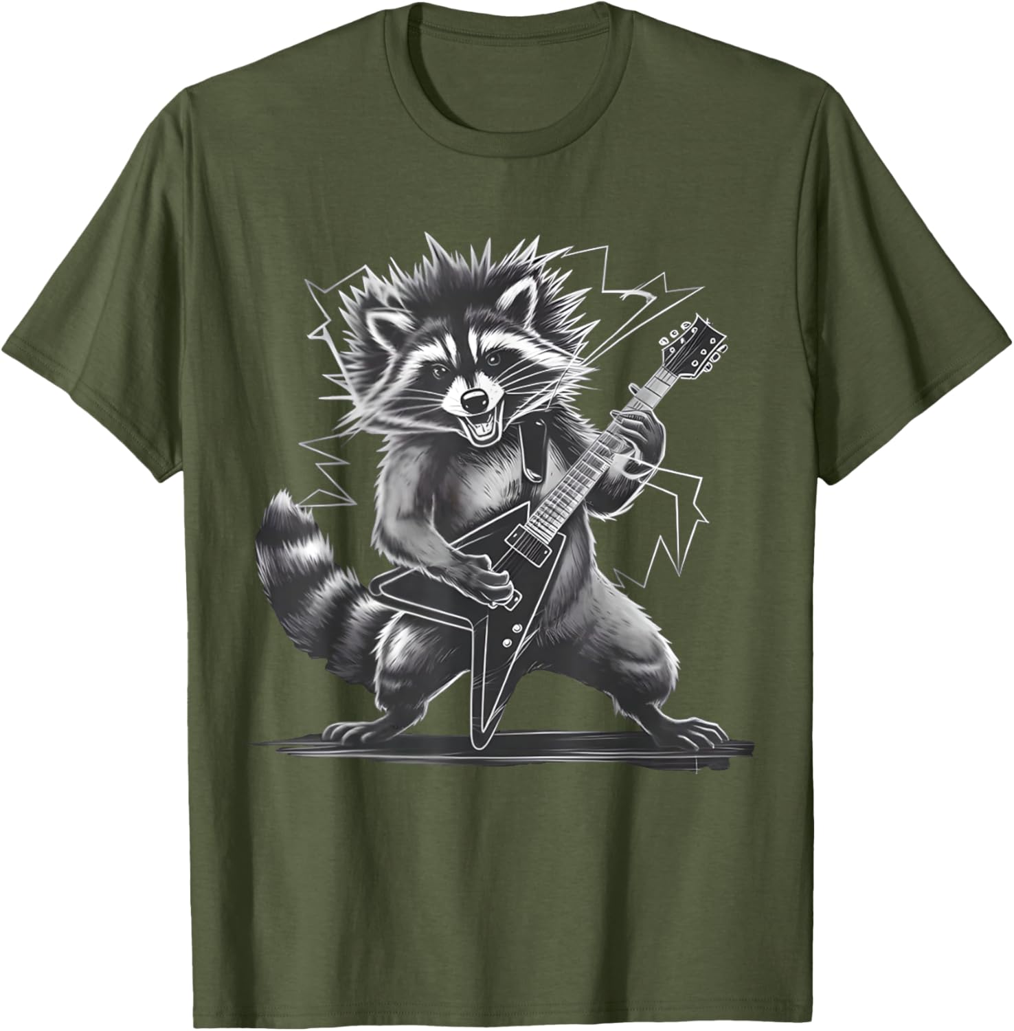 Funny Raccoon Rock and Roll T-Shirt for Men, Women, and Kids - 15