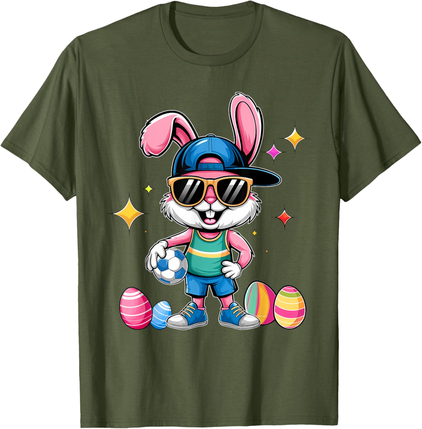 Happy Easter Bunny Soccer Kids T-Shirt for Boys Fun Sports Wear - 7
