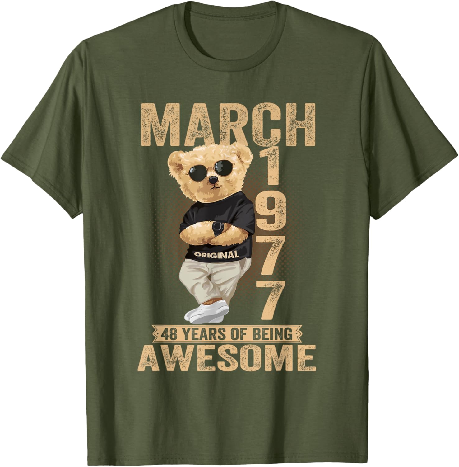 Awesome Teddy Bear T-Shirt for March 48th Birthday Celebration 1977 - 20