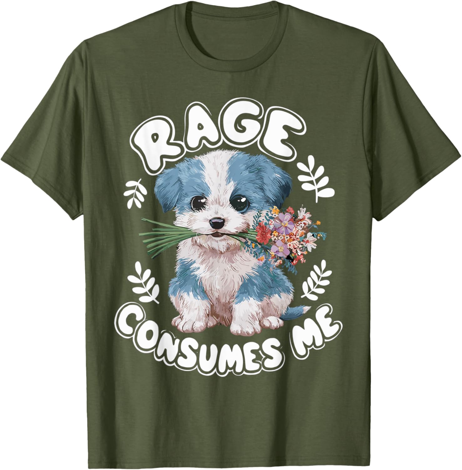 Cute Puppy Rage Cat Meme T-Shirt for Men and Women - Funny Gift Idea - 22