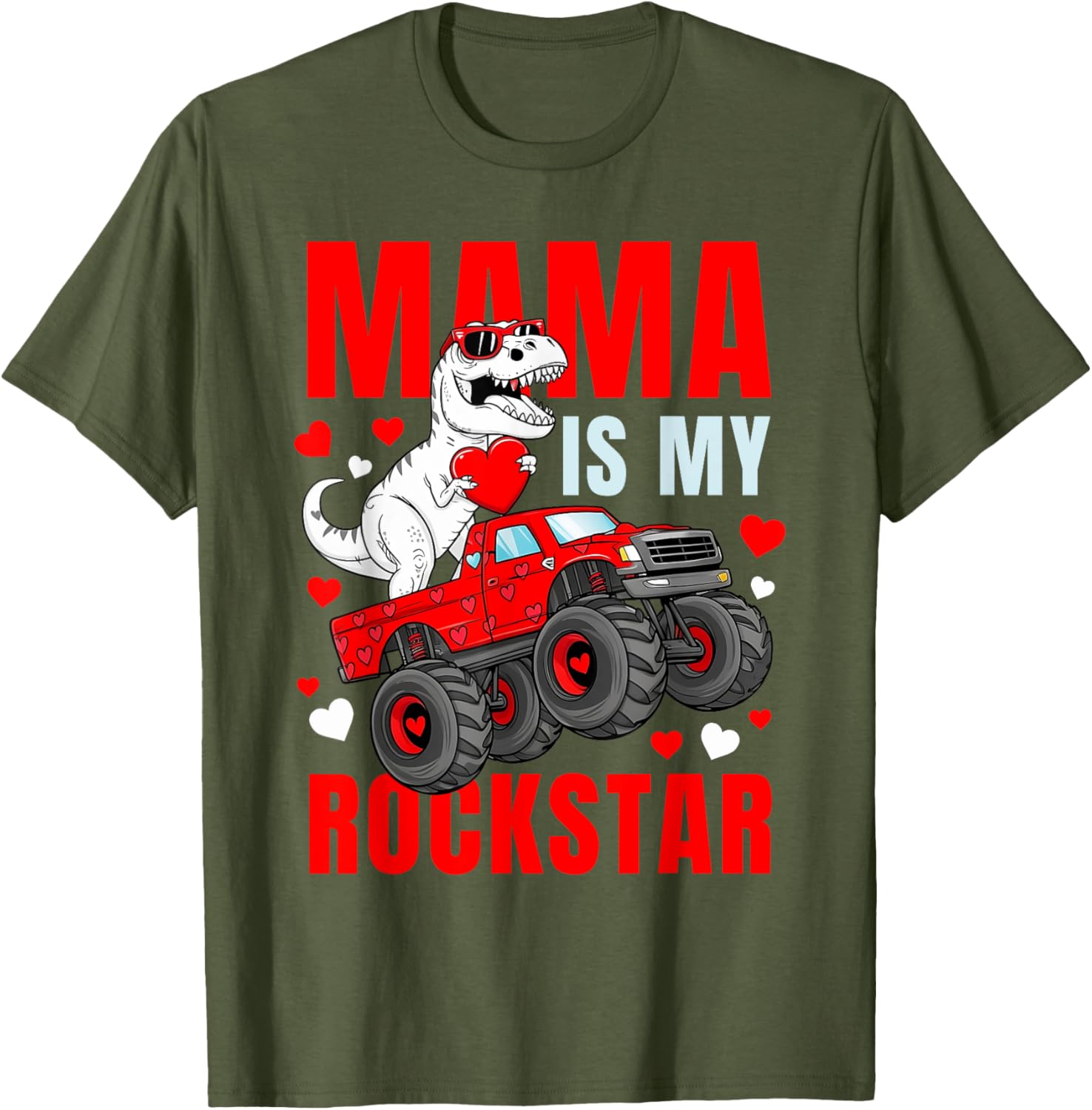 Mama Is My Rockstar Dinosaur T-Shirt Cute Love Mom Apparel - 12