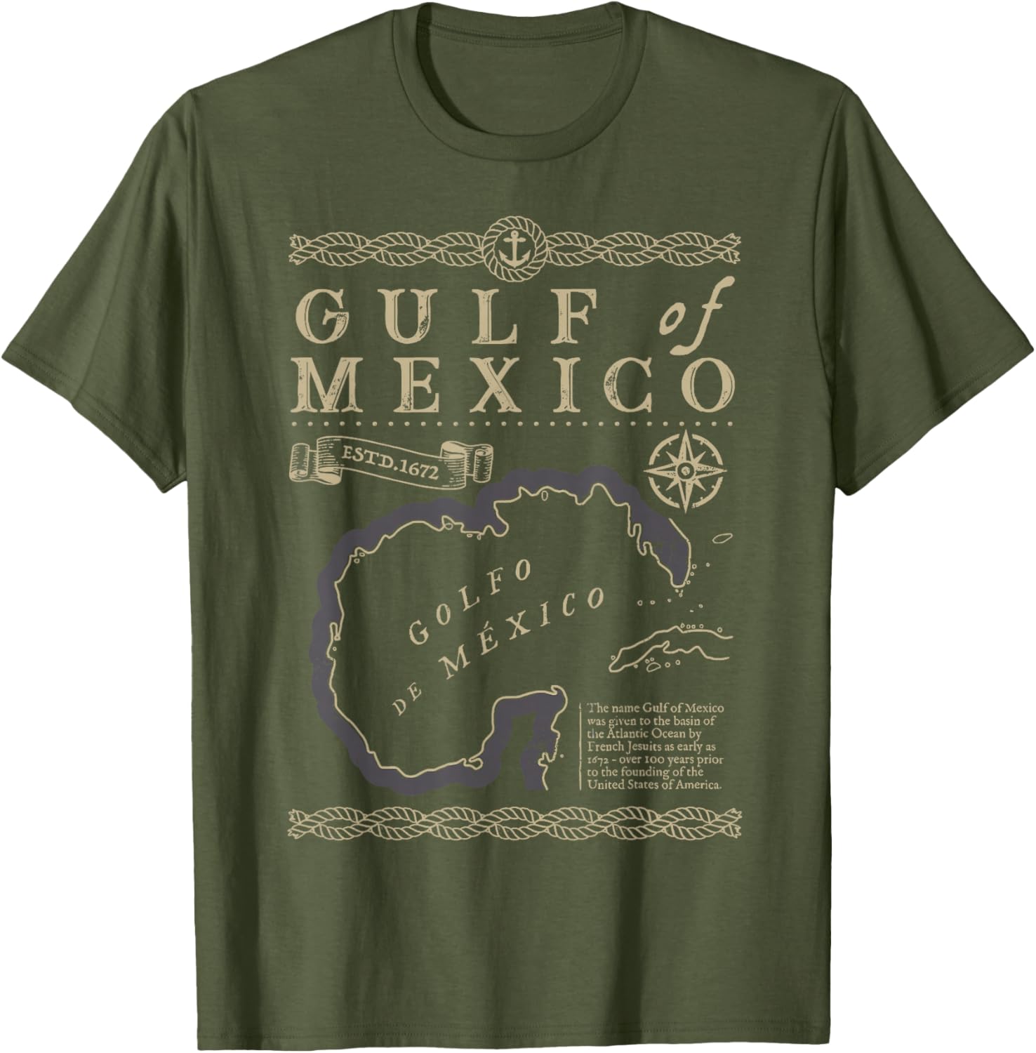 Gulf of Mexico Est 1550 Retro Vintage Beach T-Shirt for Relaxed Style - 2