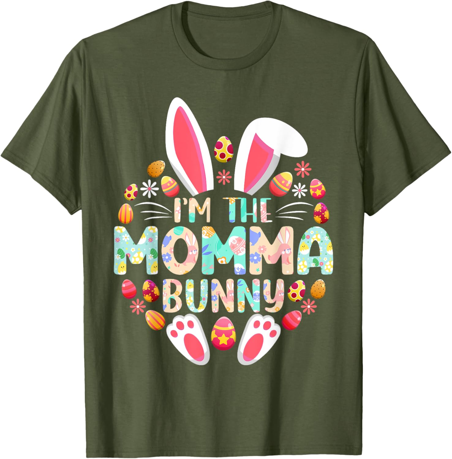 Funny I'm The Momma Bunny Family Matching Easter T-Shirt for Moms - 7
