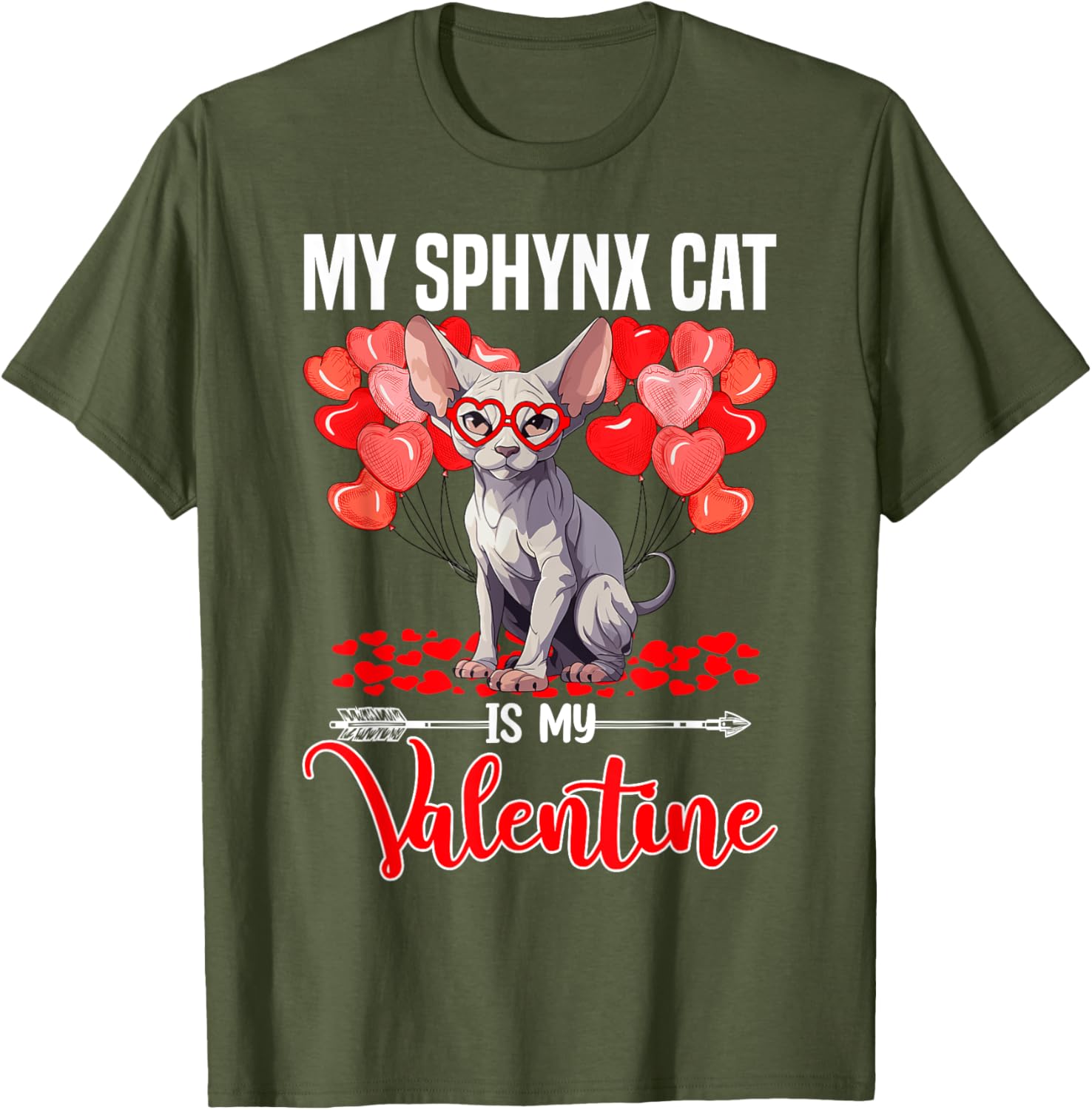 Cute Sphynx Cat Valentine T-Shirt for Boys and Girls - Perfect Gift! - 9
