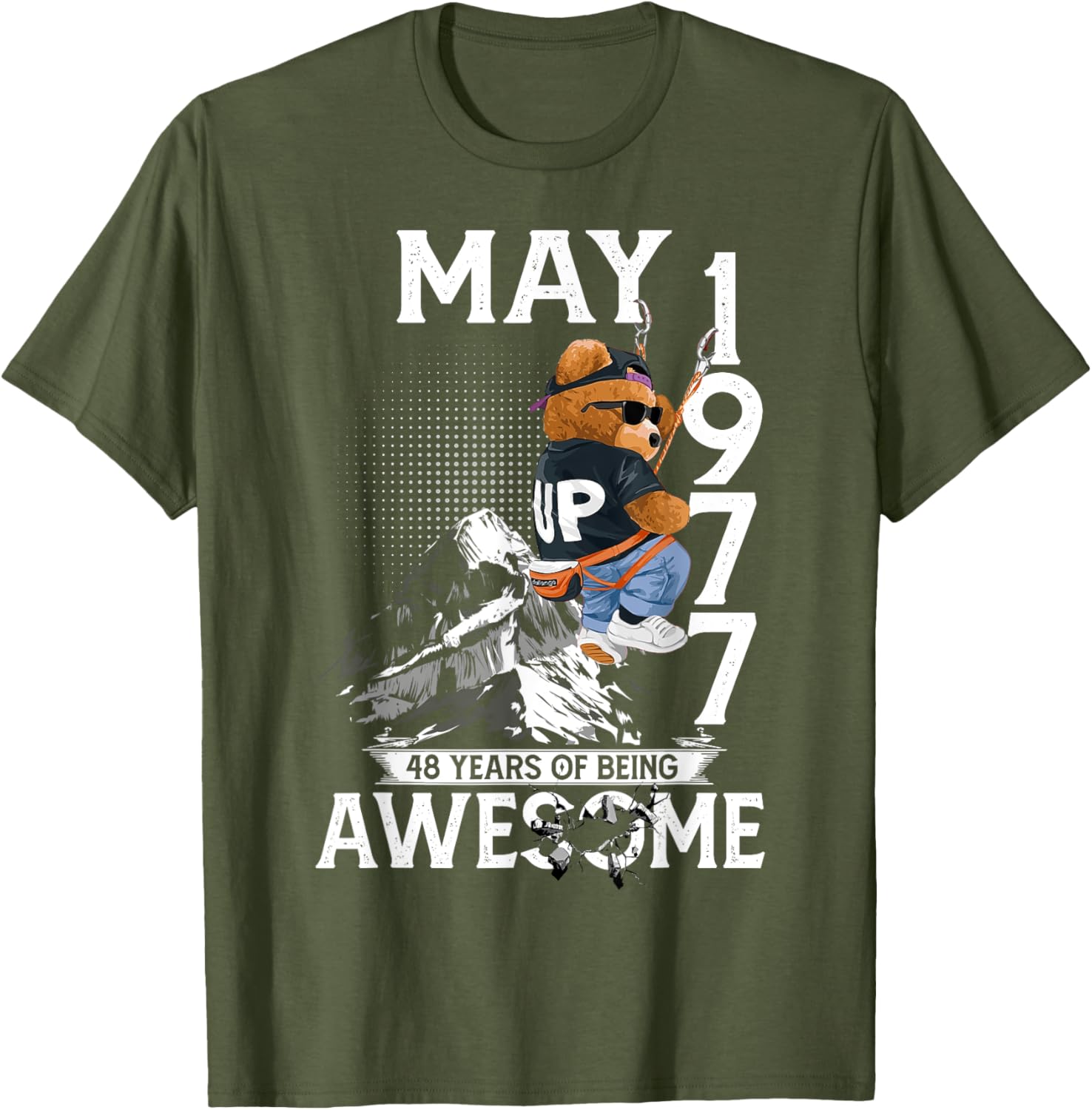 48th Birthday Bear Legends May 1977 T-Shirt for Men 48 Years Old - 2
