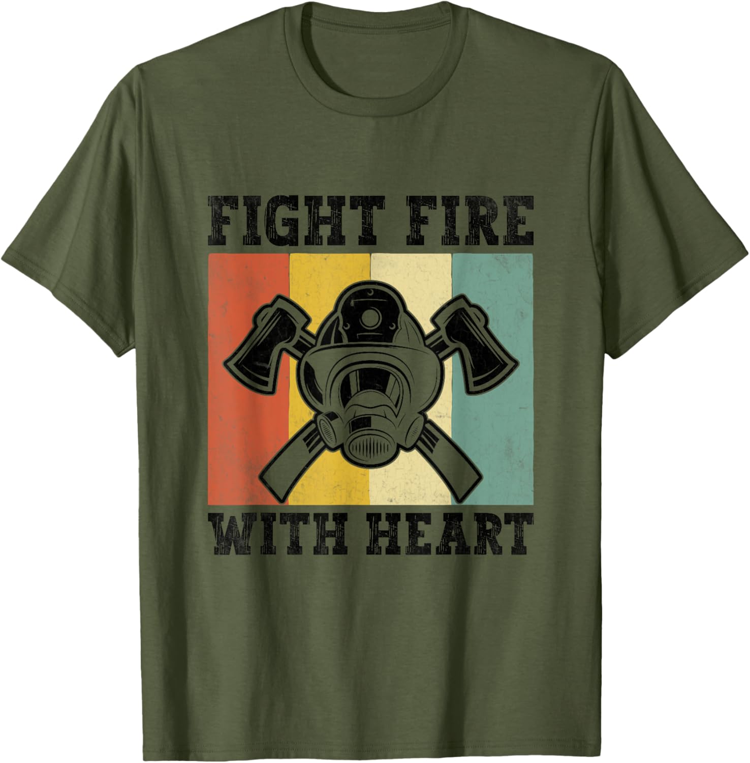 Heartfelt Firefighter T-Shirt Fight Fire with Heart Inspiring Apparel - 14