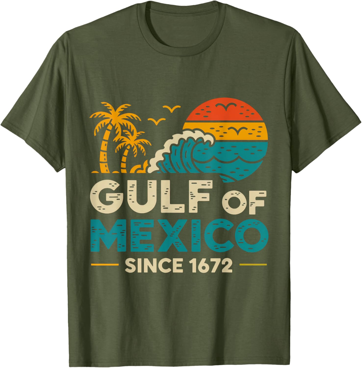 Gulf of Mexico Since 1672 Retro Vintage T-Shirt for Casual Style - 20