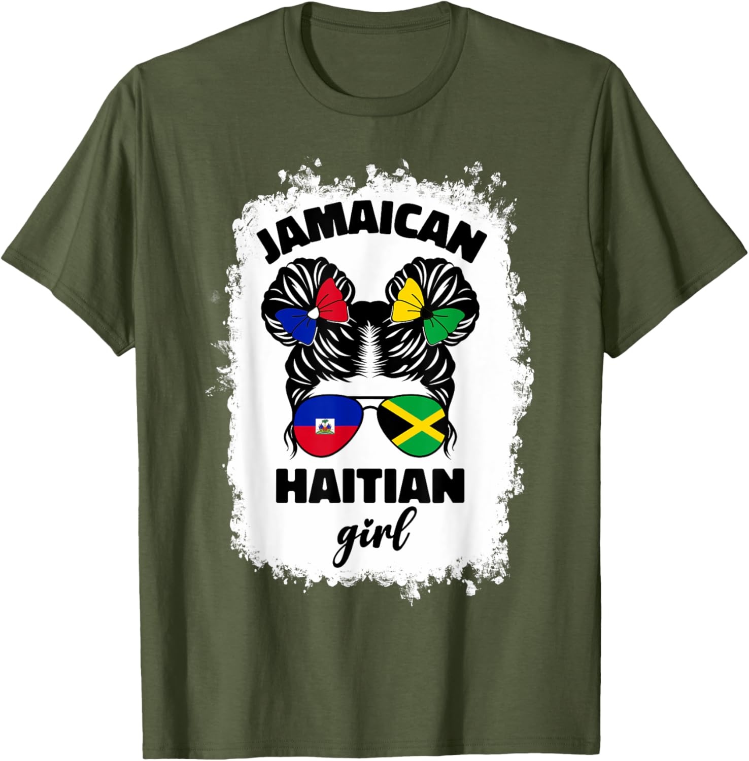 Half Jamaican Haitian Kids T-Shirt with Jamaica and Haiti Flag Design - 22