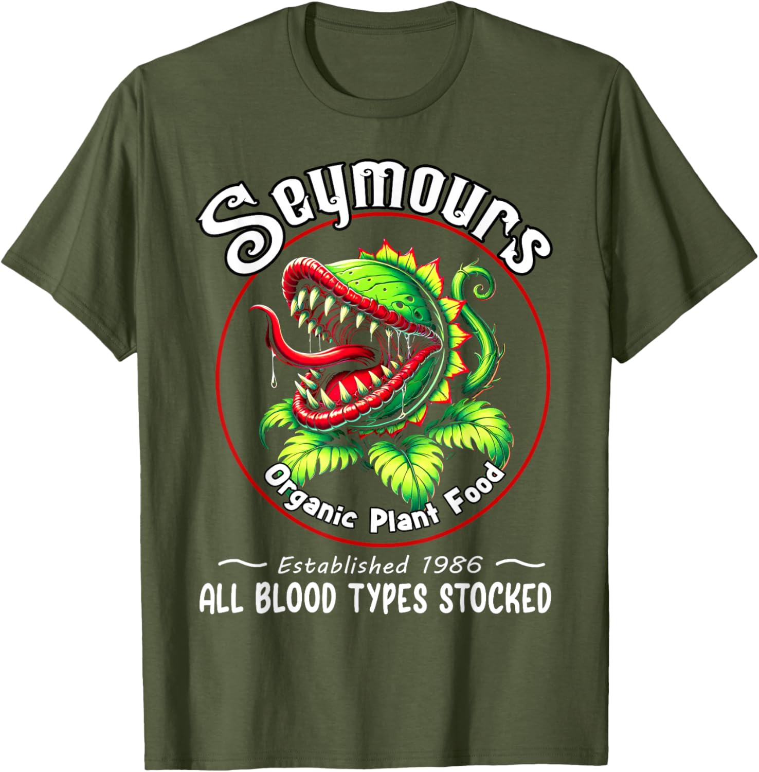 Organic Plant Food Horror Retro T-Shirt Fun Unique Apparel for Fans - 3