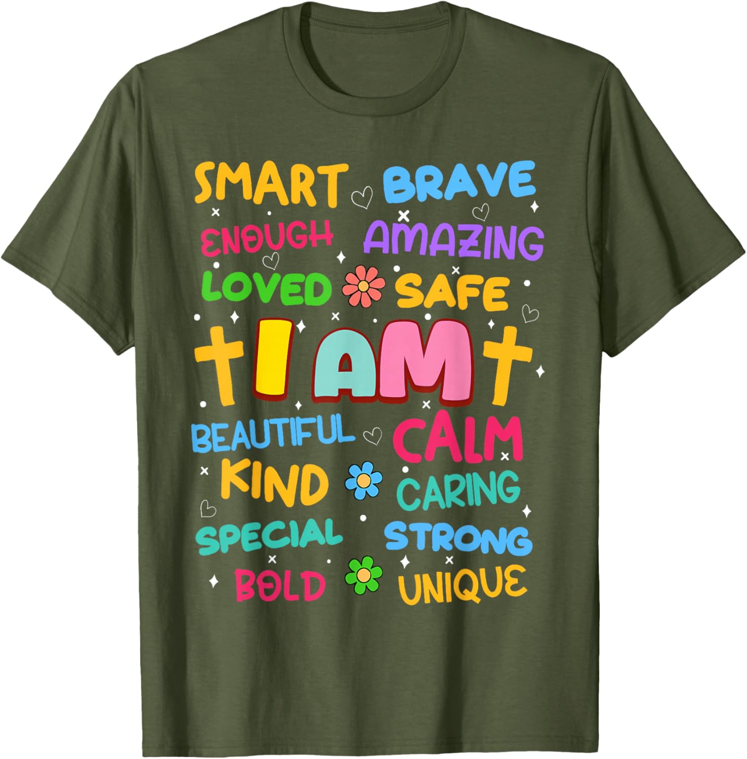 Colorful I Am Daily Affirmation T-Shirt for Christian Toddler Girls - 20