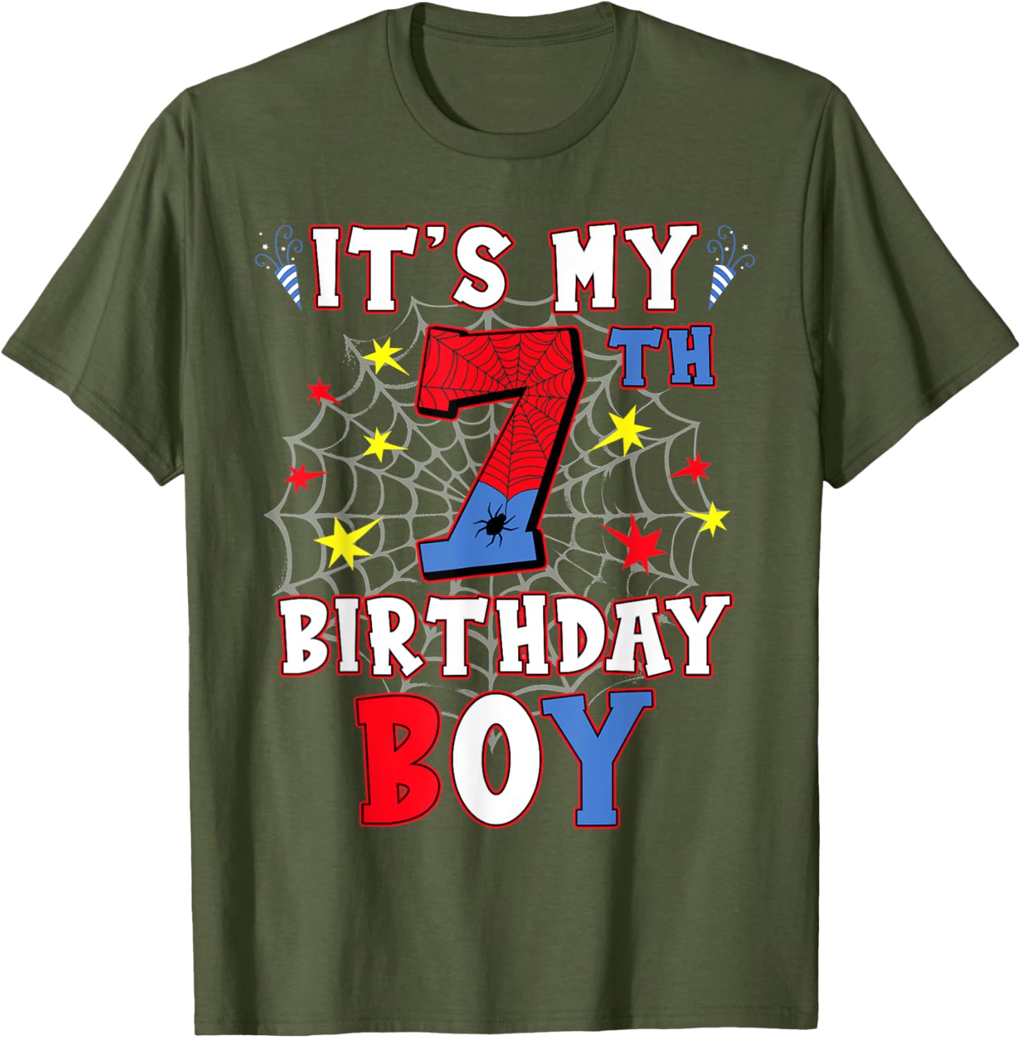 Funny It's My 7th Birthday T-Shirt for Boys and Teens Fun Celebration - 7