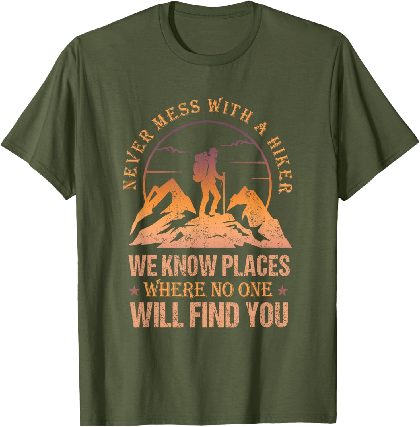 Funny Never Mess With A Hiker Retro T-Shirt for Outdoor Enthusiasts - 7