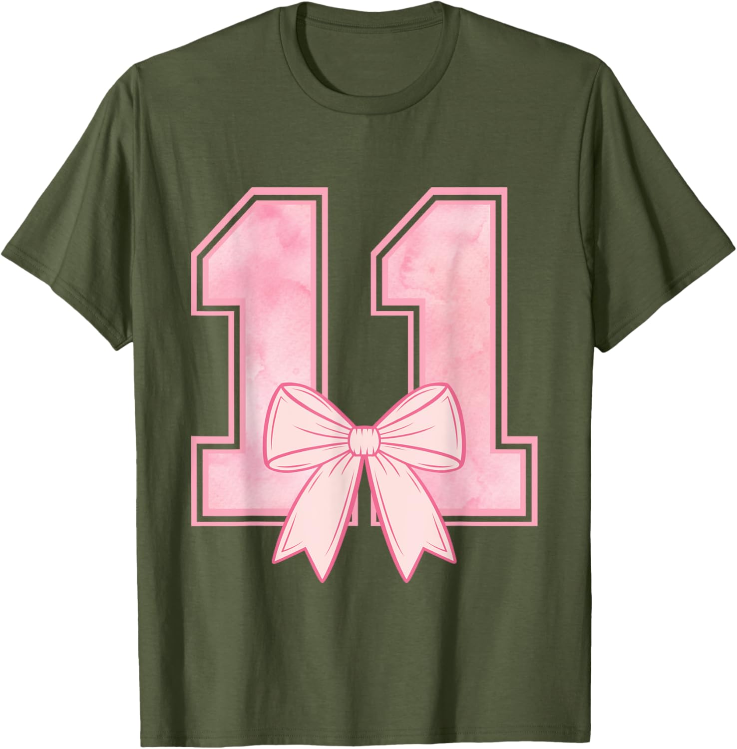 Cute Birthday Girl Pink Coquette Bow T-Shirt for 11 Year Olds - 19