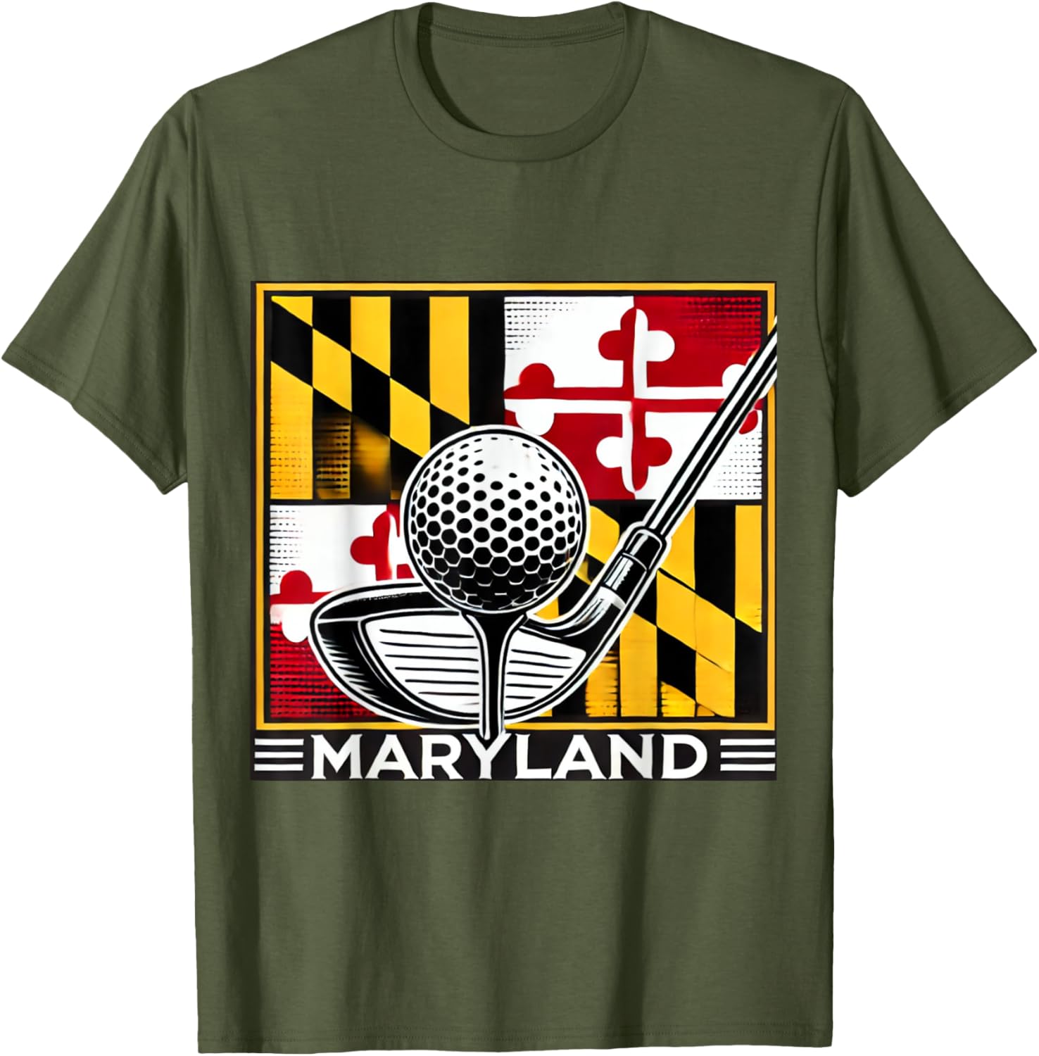 Maryland Golf Design Tee with State Flag and Club Artwork for Golf Lovers - 11