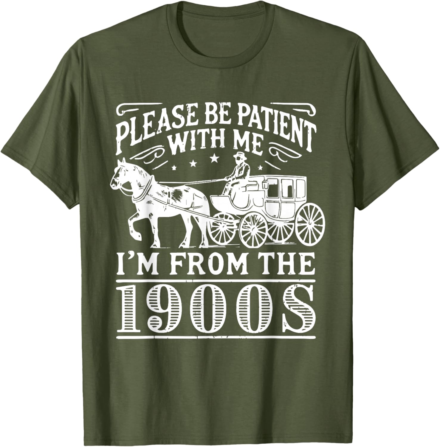 Vintage 1900s Father’s Day T-Shirt for Men - Please Be Patient Design - 1