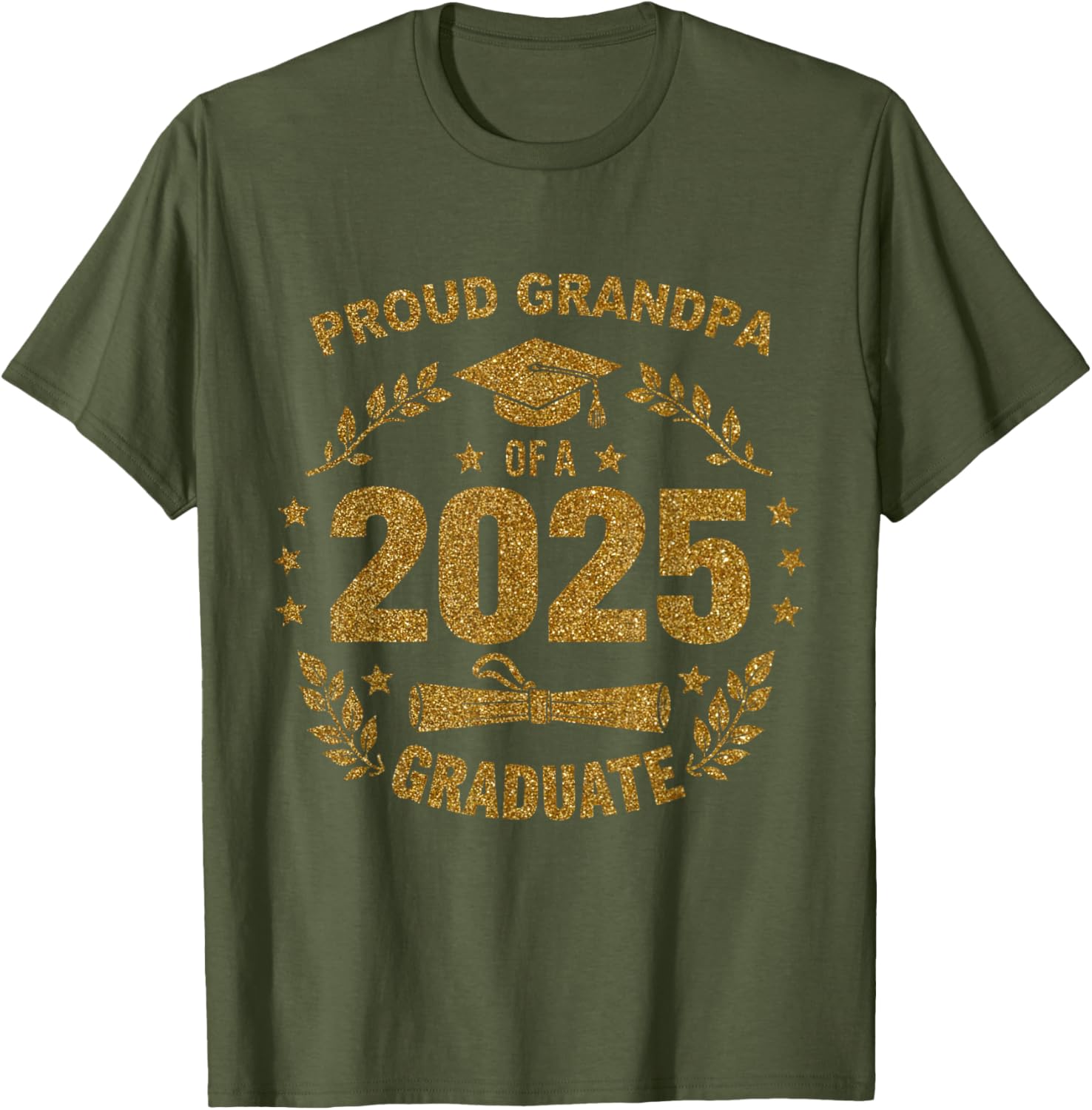 Proud Grandpa 2025 Class of 25 Graduate T-Shirt for Seniors - 7
