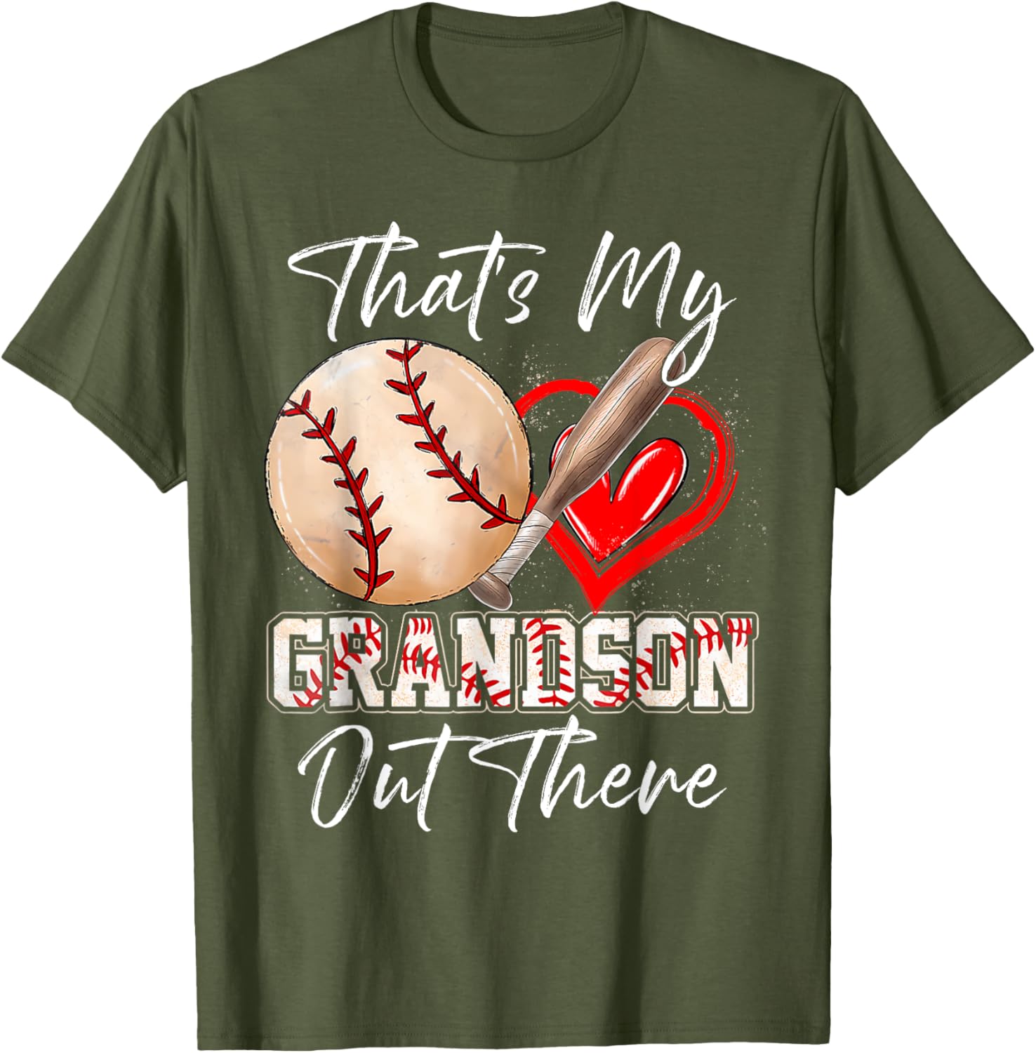 Funny That's My Grandson Out There Baseball T-Shirt for Grandparents - 10