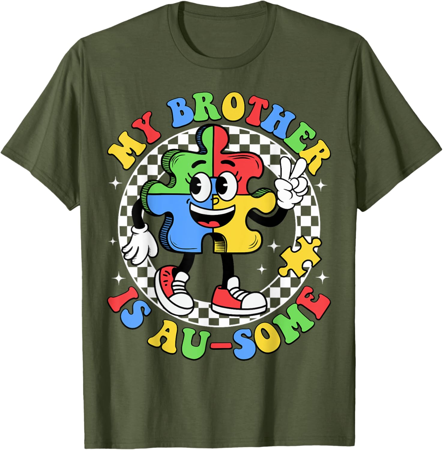 Retro Awesome Sister T-Shirt for Autism Awareness, Fun and Stylish Design - 22