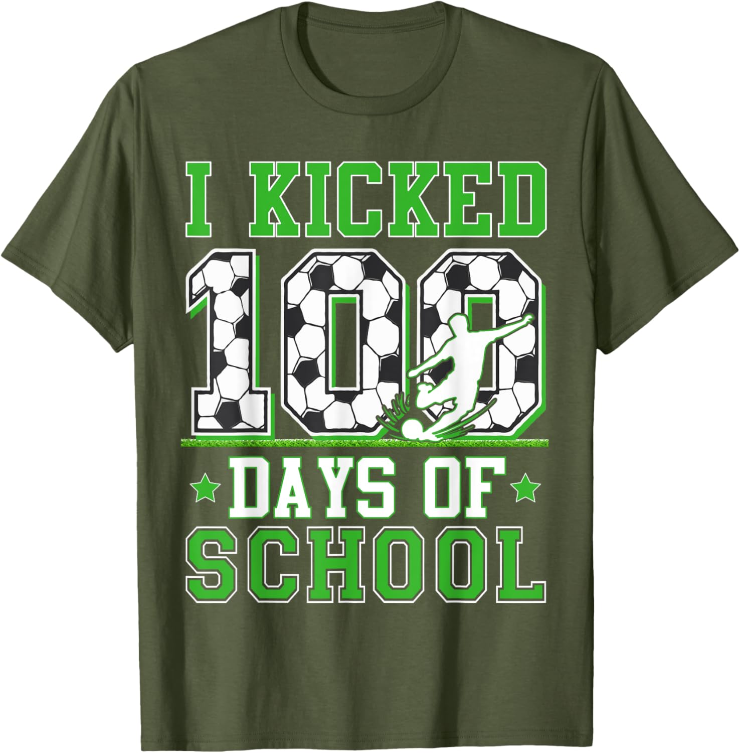 100 Days of School Soccer T-Shirt for Kids - Fun Boys' Apparel - 18