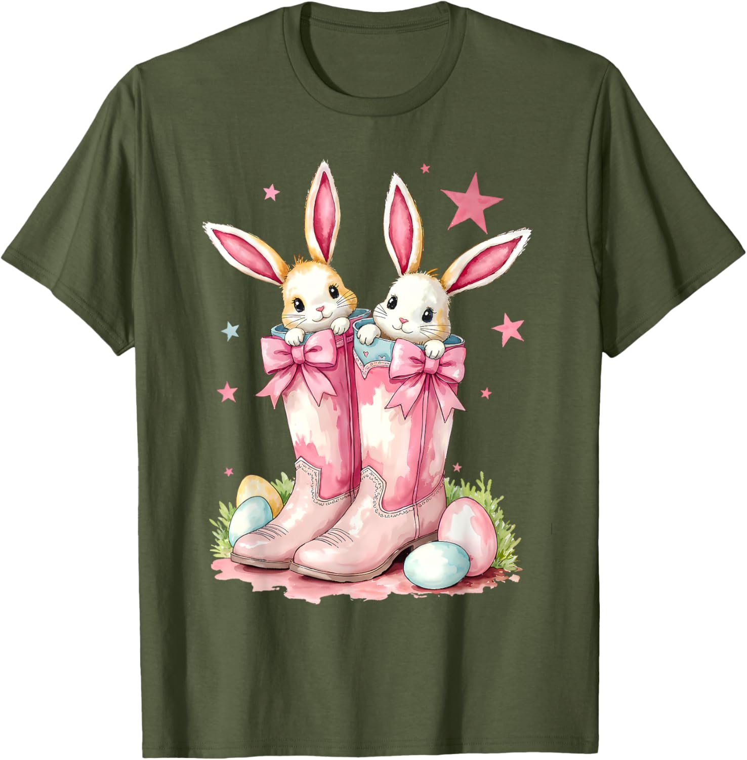 Howdy Easter Western Bunny Cowboy Boots T-Shirt for Fun Festivities - 3