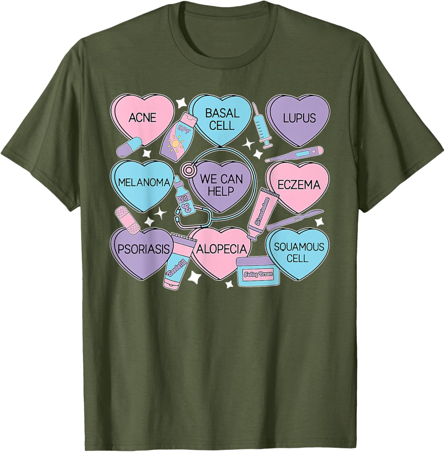 Retro Dermatology Candy Heart Shirt for Valentine's Day Gifts - 12