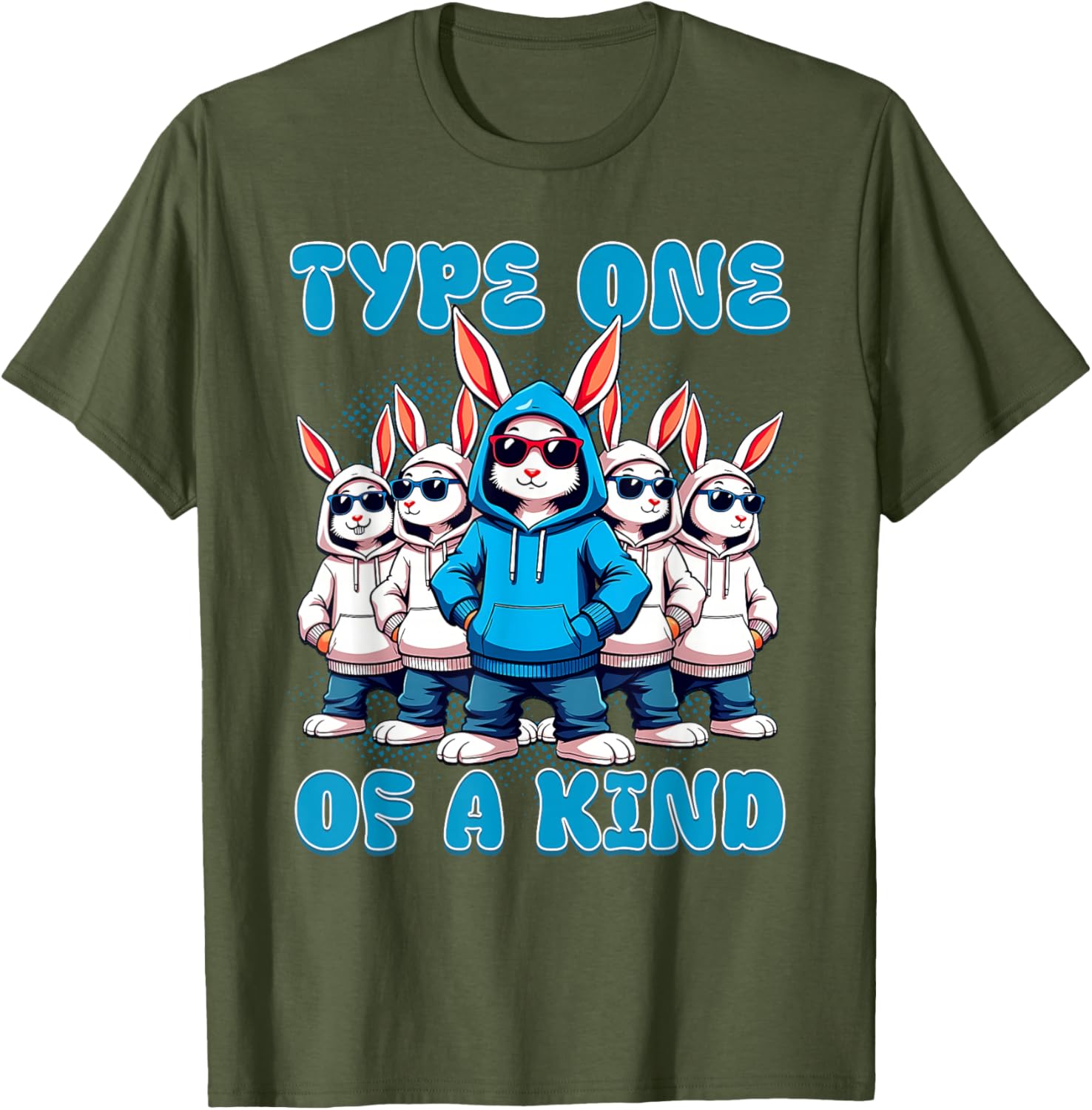 One Of A Kind Type 1 Diabetes Awareness Rabbit T-Shirt for Supporters - 11